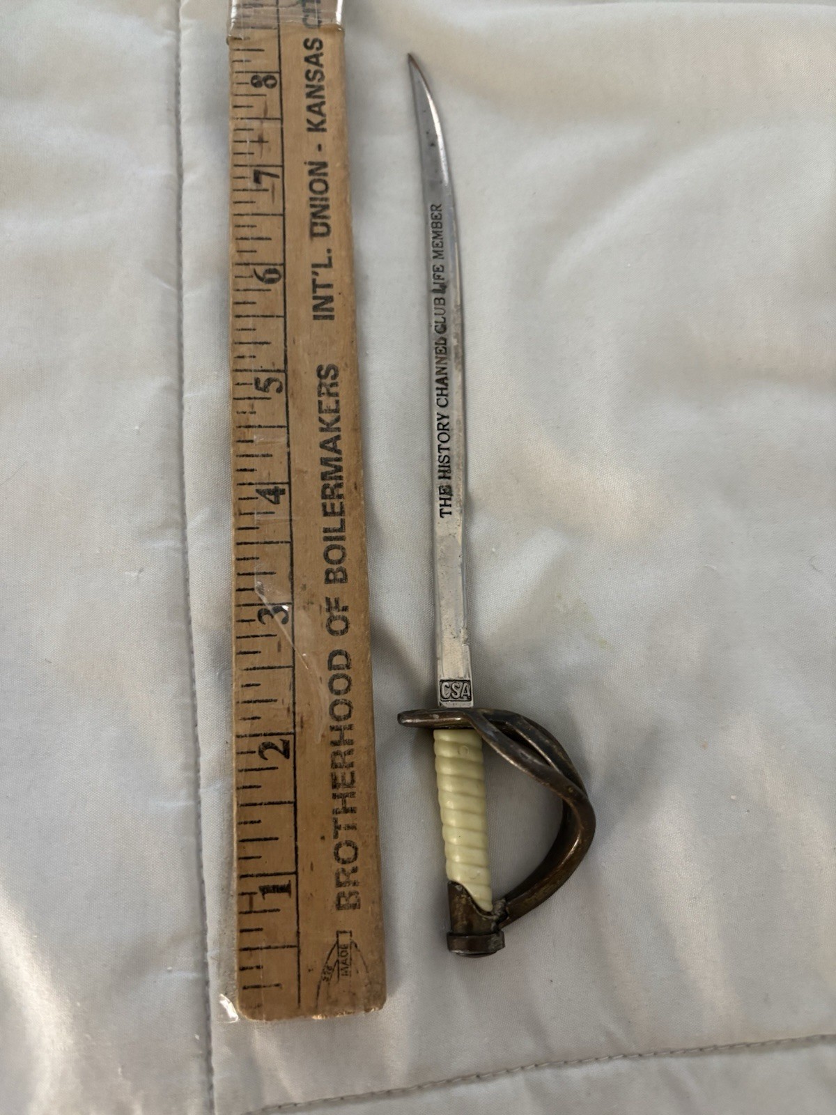 VTG THE HISTORY CHANNEL CLUB LIFE MEMBER Sword Letter Opener Metal 8\