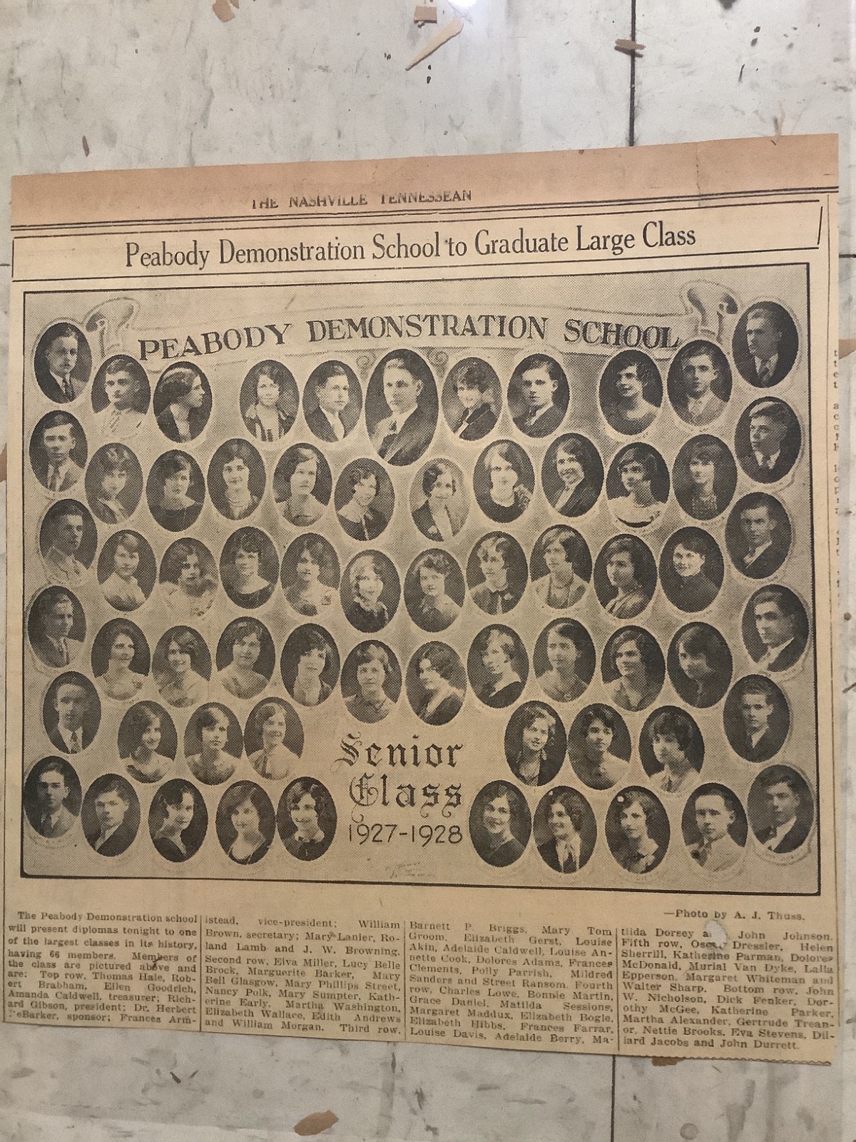 1928 Nashville Catholic High School Graduating Class Nashville Tennessean Photo