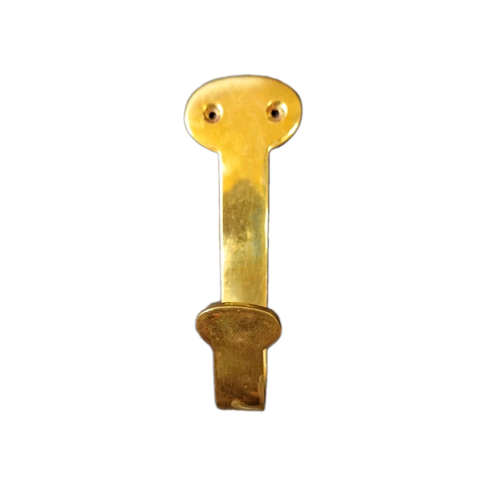 UNIQUE Vintage Brass Wall Hook, Flat Curved Design, 4\ UNIQUE Vintage Brass Wall Hook, Flat Curved Design, 4\