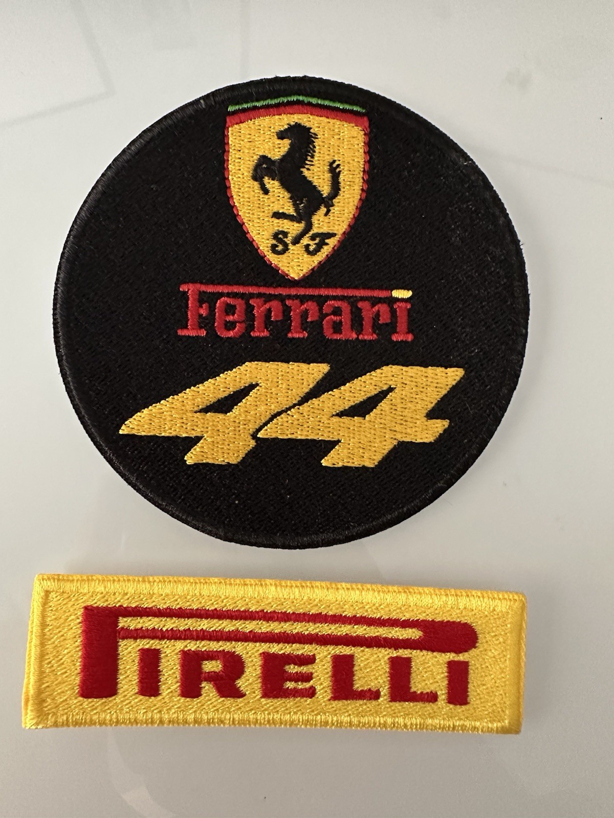 F1 2 Pack Hamilton 44 Pirelli Racing Race car  Black Patch 3” Iron On/Sew On