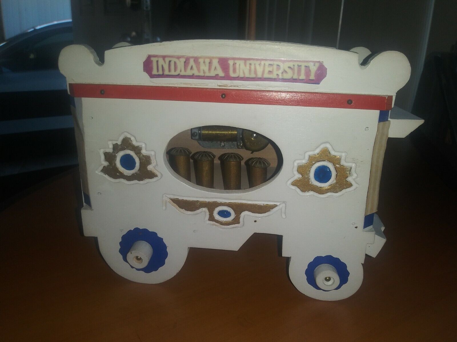 Unique Indiana University 76 Handmade Circus Train with REUGE music box as Organ