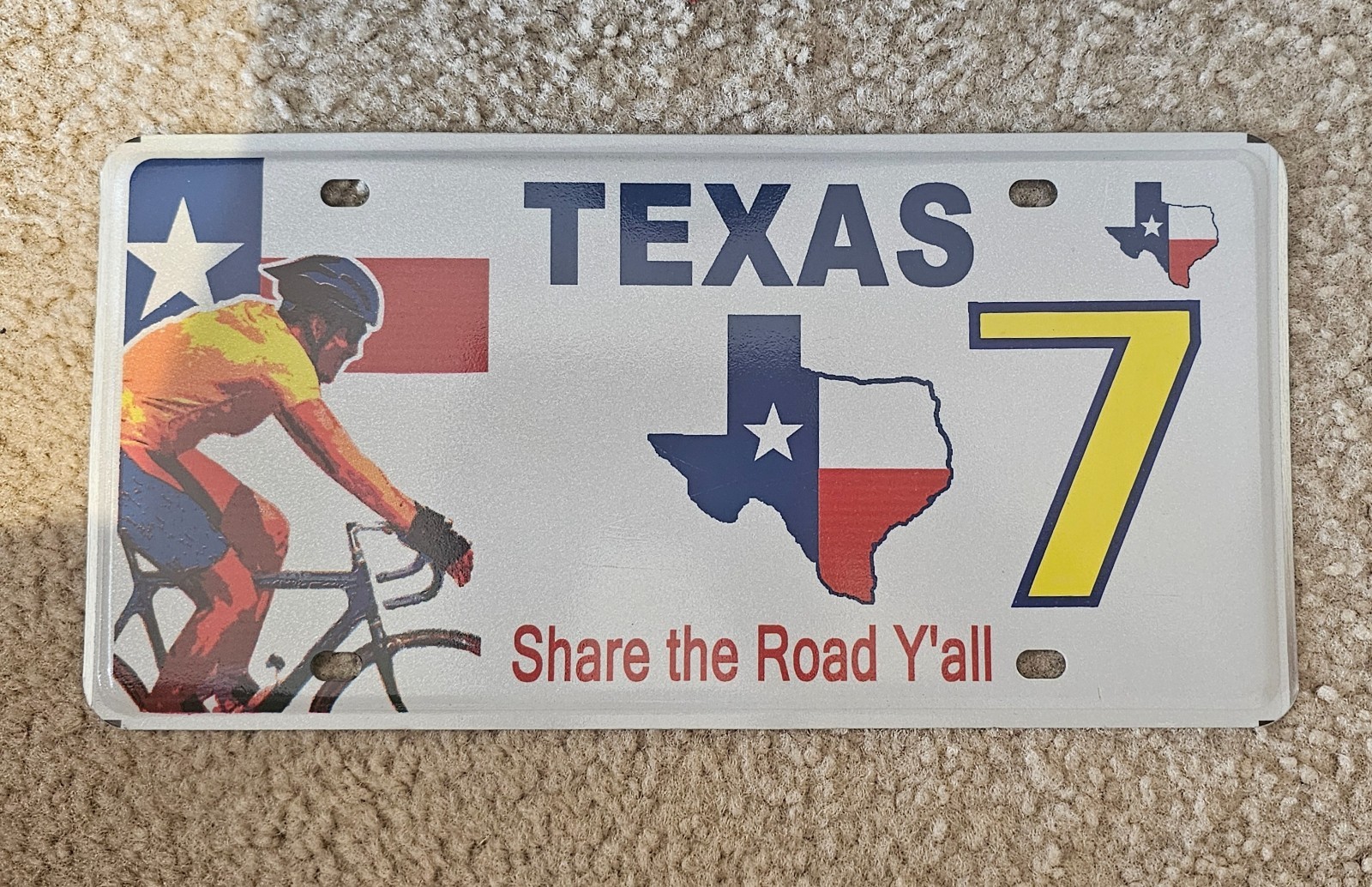 Lance Armstrong Texas BikeTexas Souvenir License Plate Yellow 7 Cycling 2005 Lance Armstrong Texas BikeTexas Souvenir License Plate Yellow 7 Cycling 2005