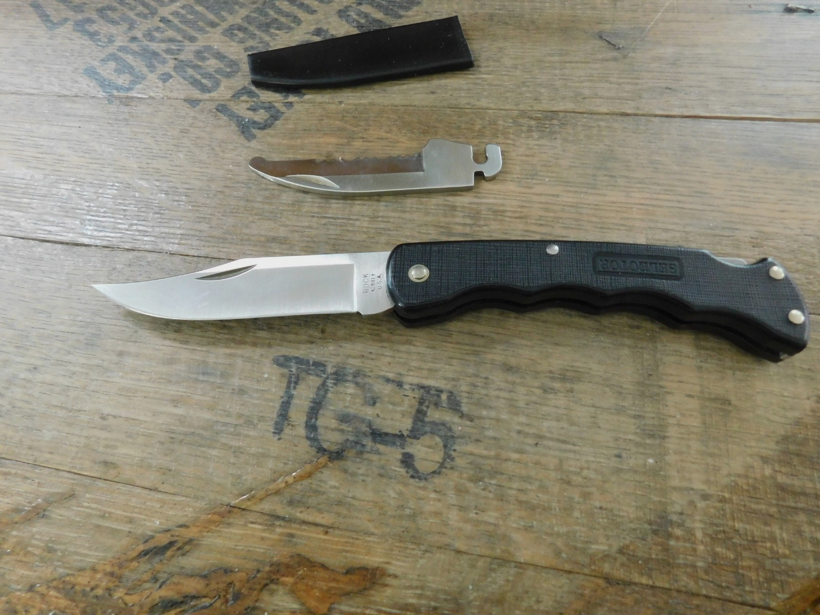 Vintage 1994 USA Buck 42801 Selector Pocket KnifeW/Sheath and extra blade Vintage 1994 USA Buck 42801 Selector Pocket KnifeW/Sheath and extra blade
