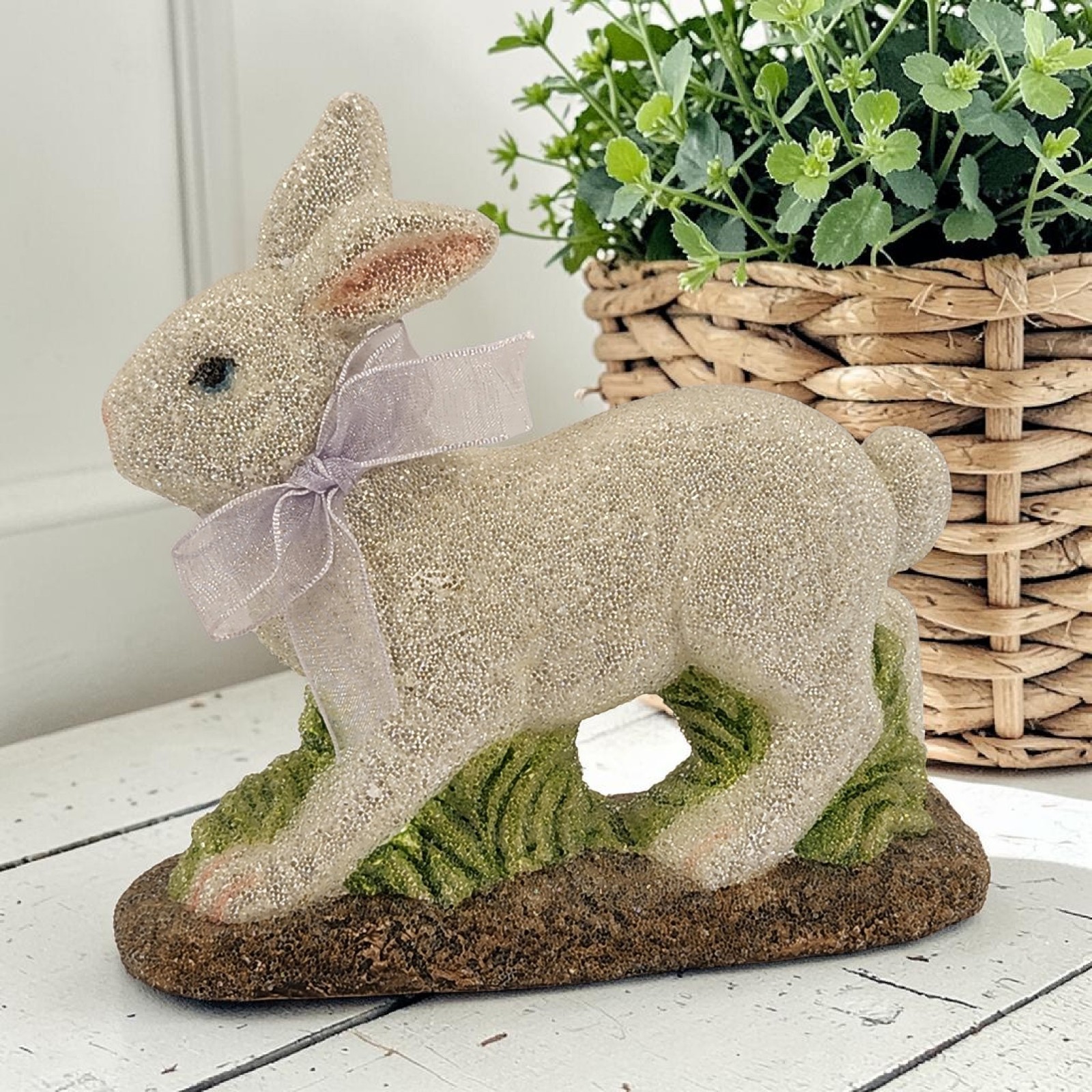 Midwest of Cannon Falls Sugared Spring Easter Bunny Rabbit Purple Organza Bow 6 Midwest of Cannon Falls Sugared Spring Easter Bunny Rabbit Purple Organza Bow 6