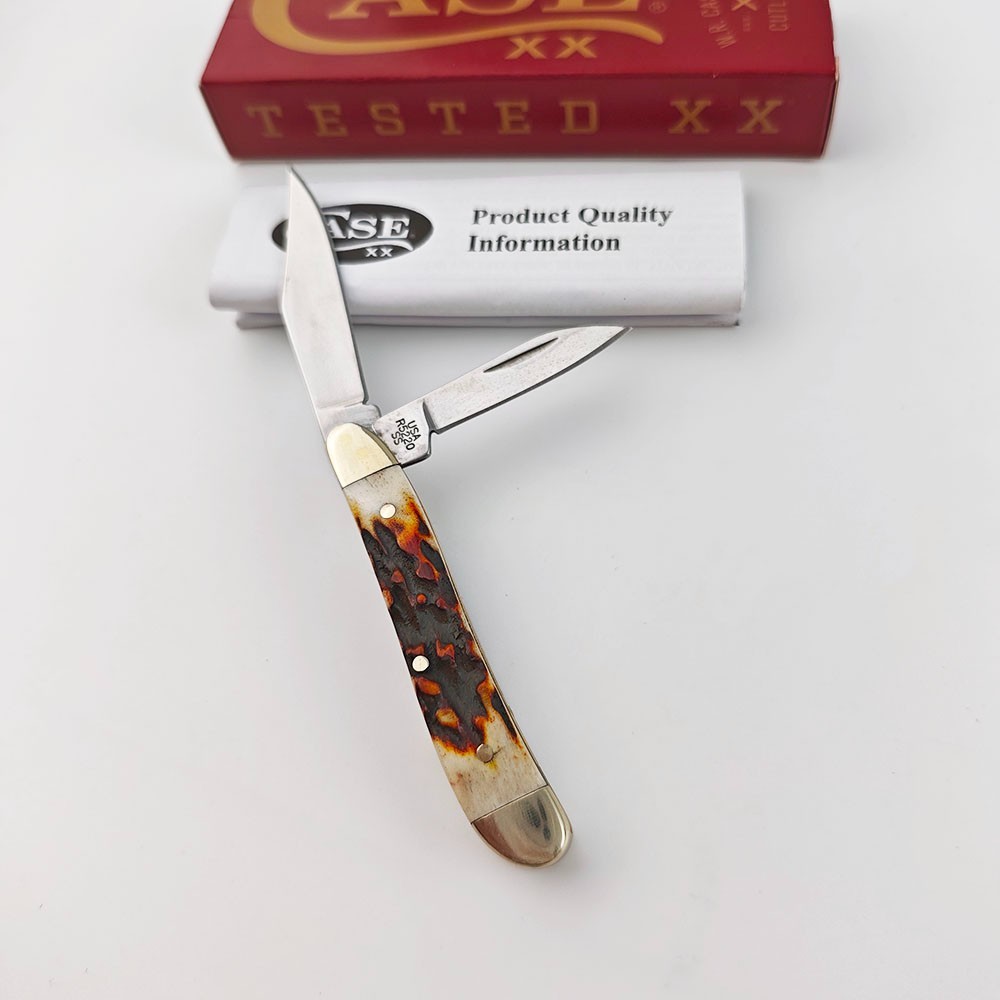 Case xx Knives Peanut Genuine Red Deer Stag Pocket Knife Stainless 09443 NEW