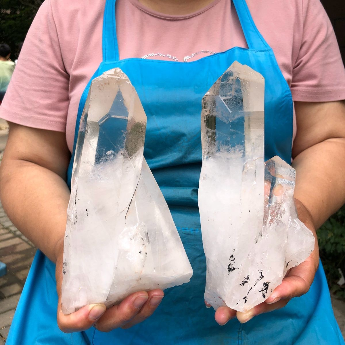 2pcs 5.61LB Natural White Quartz Crystal Cluster Rough Specimen Healing