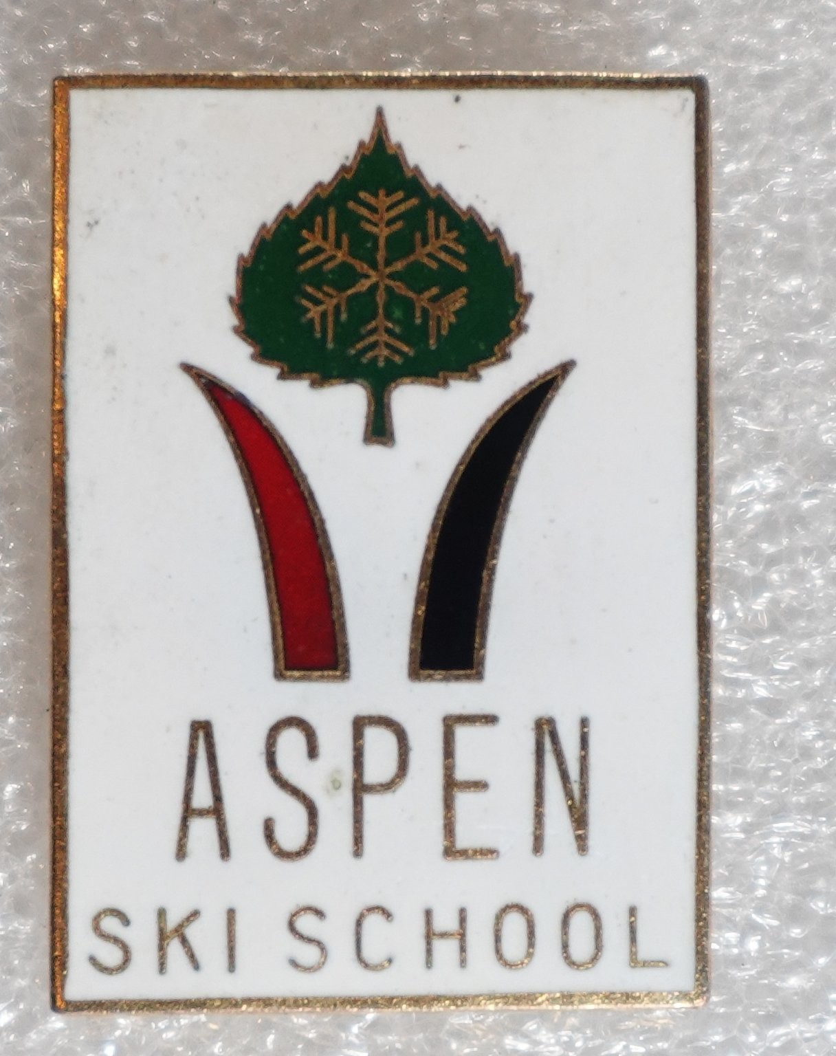 Aspen Ski School Pinback Button Vintage Skiing Colorado Rectangle Pin Aspen Ski School Pinback Button Vintage Skiing Colorado Rectangle Pin