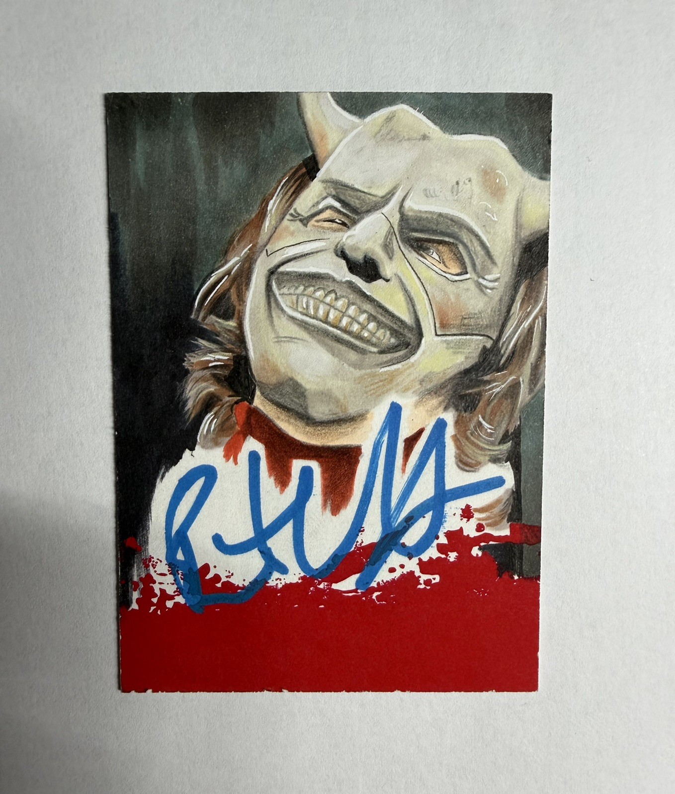 The Grabber Ethan Hawke signed 1/1 Sketch Card Auto Matthew Maldonado JSA