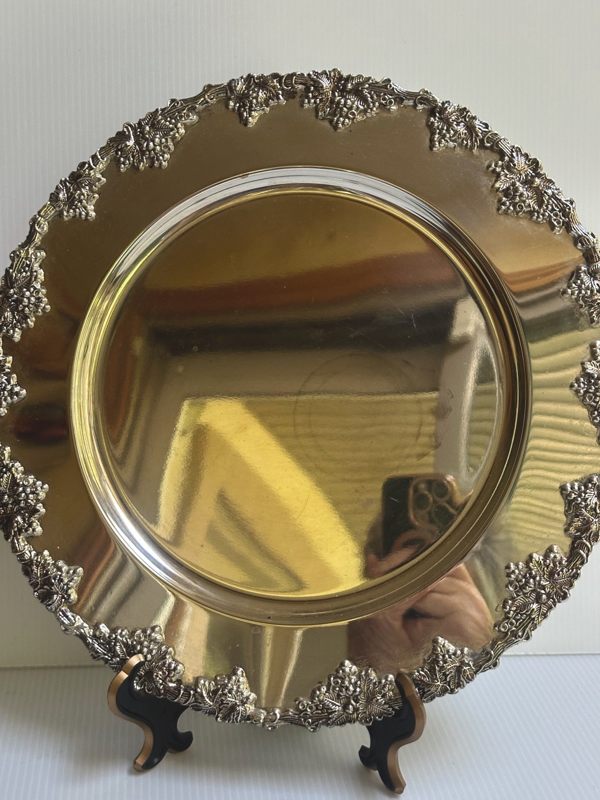 GODINGER BAROQUE ROUND ORNATE SILVER PLATED CHARGER 12”D PLATE