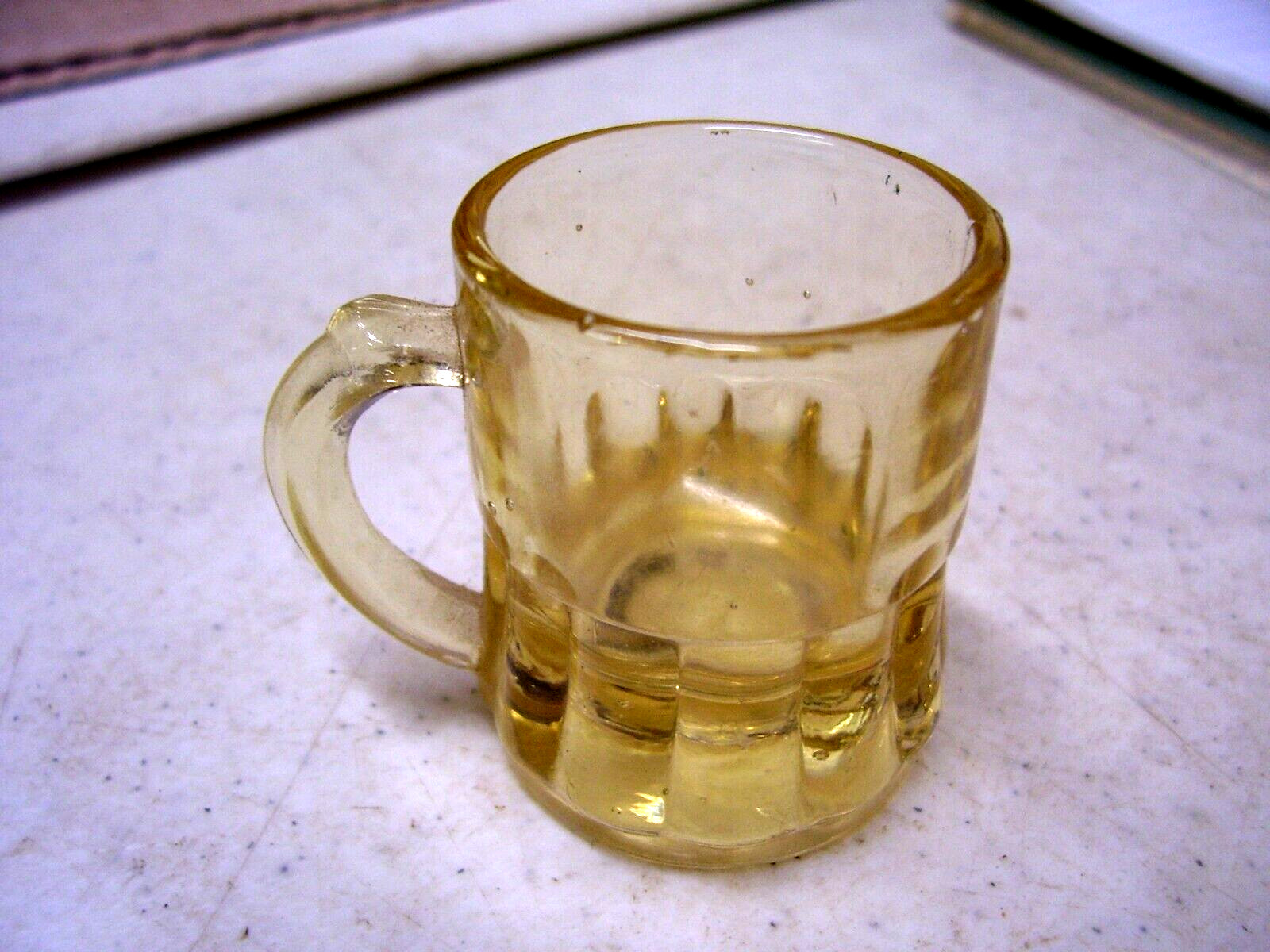 Vintage Federal Glass Co. Amber Small Beer Stein Mini Mug Shot Glass Vintage Federal Glass Co. Amber Small Beer Stein Mini Mug Shot Glass