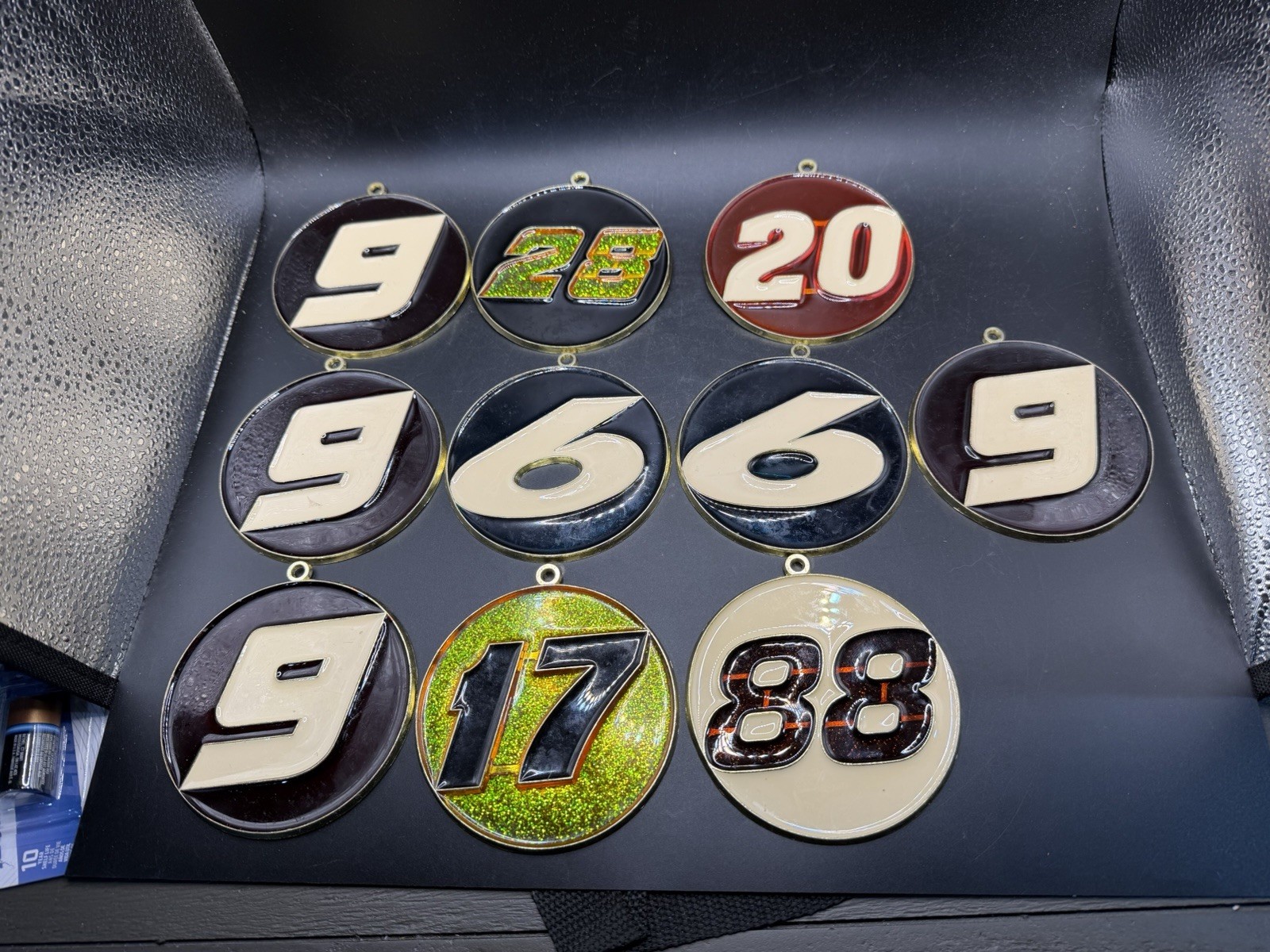 Vintage NASCAR Stained Glass Style Sun Catcher Ornaments Lot 10 Bill Elliott 9