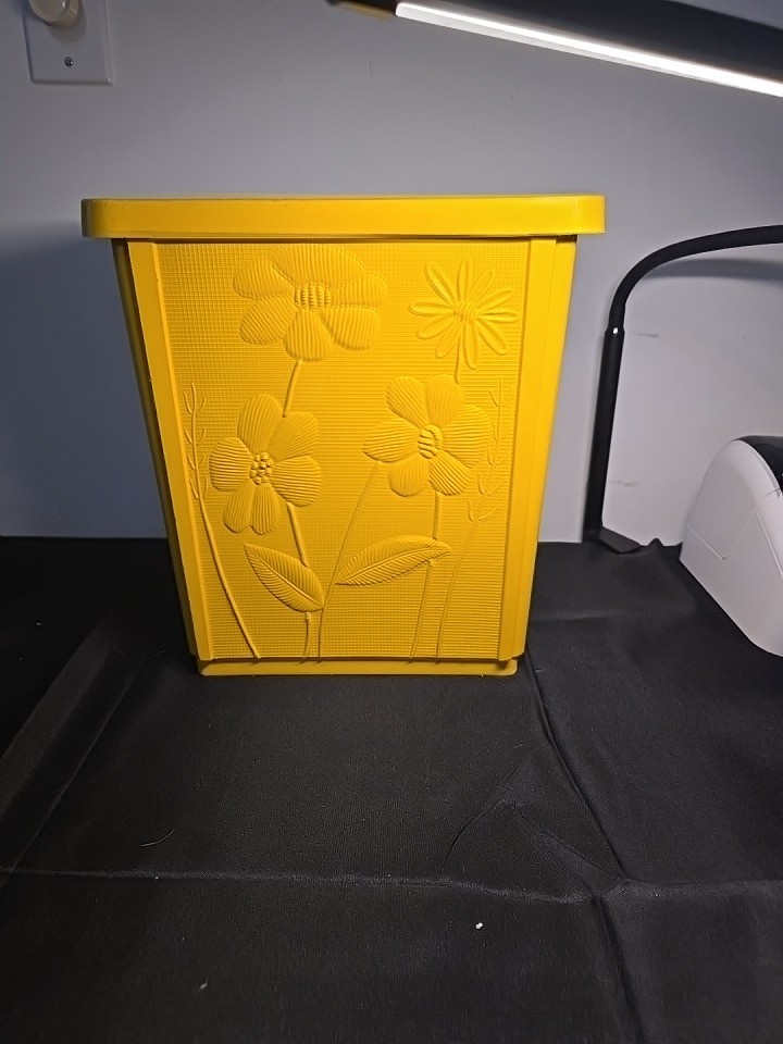 Vintage 1970's Waste Paper Basket In Vibrant Yellow