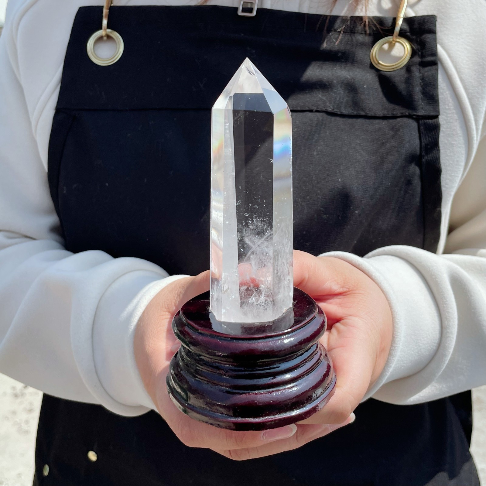 ALL 0.58LB Natural Clear Quartz Obelisk Crystal Wand Point Healing C2729