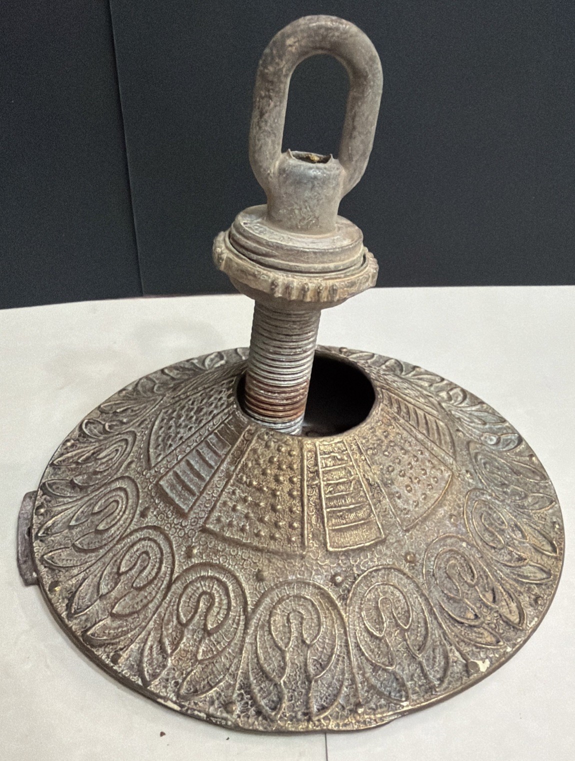 VTG Spanish Revival Style Cast Brass Chandelier  Ceiling Canopy Medallion Kit