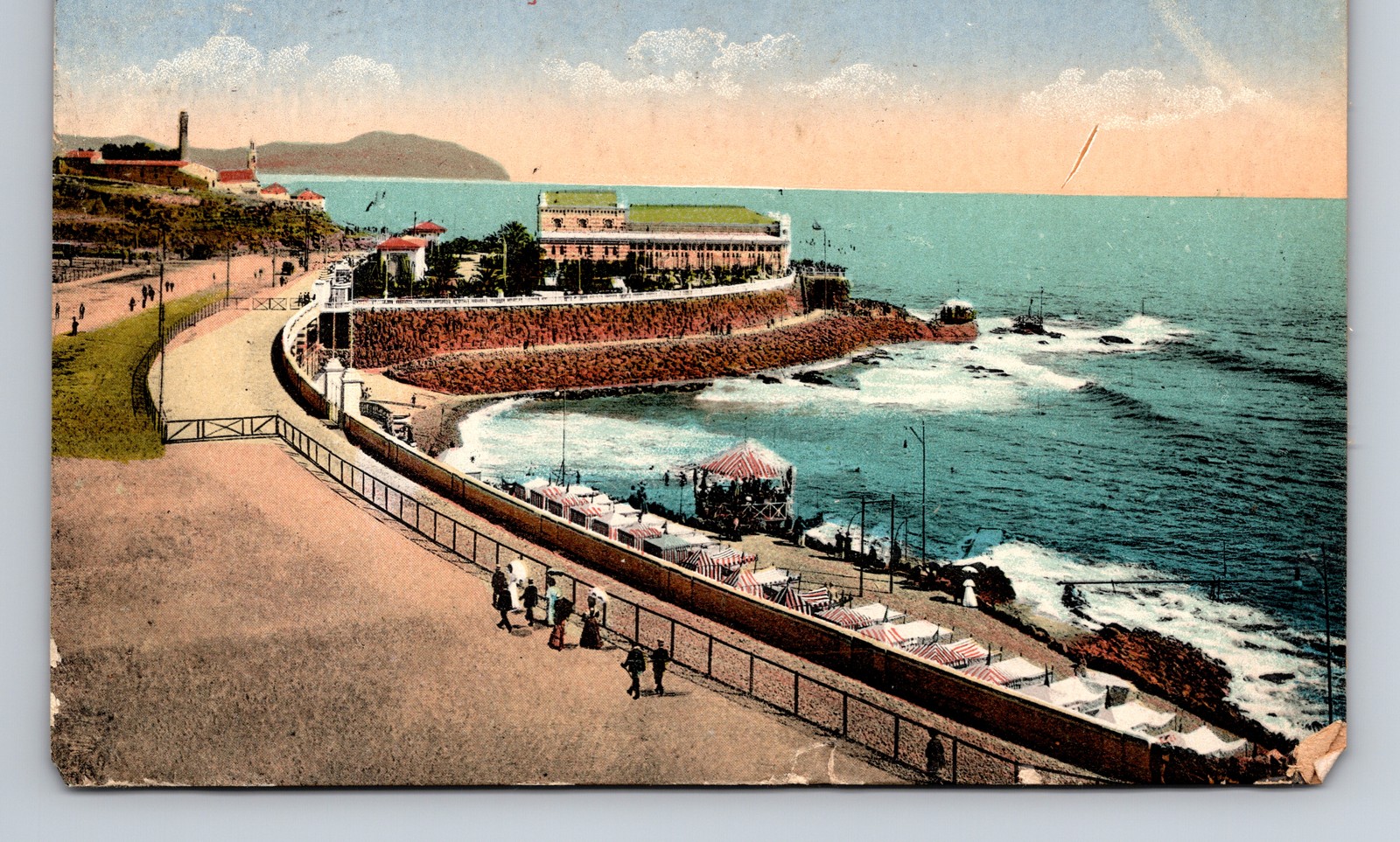 c1913 DB Postcard Genoa Italy Lido d'Albaro Panorama c1913 DB Postcard Genoa Italy Lido d'Albaro Panorama