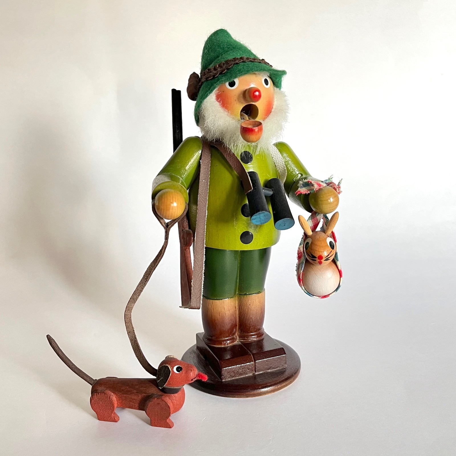 Vtg Steinbach Rabbit Hunter Germany Wood Incense Burner Smoker Original Sticker Vtg Steinbach Rabbit Hunter Germany Wood Incense Burner Smoker Original Sticker