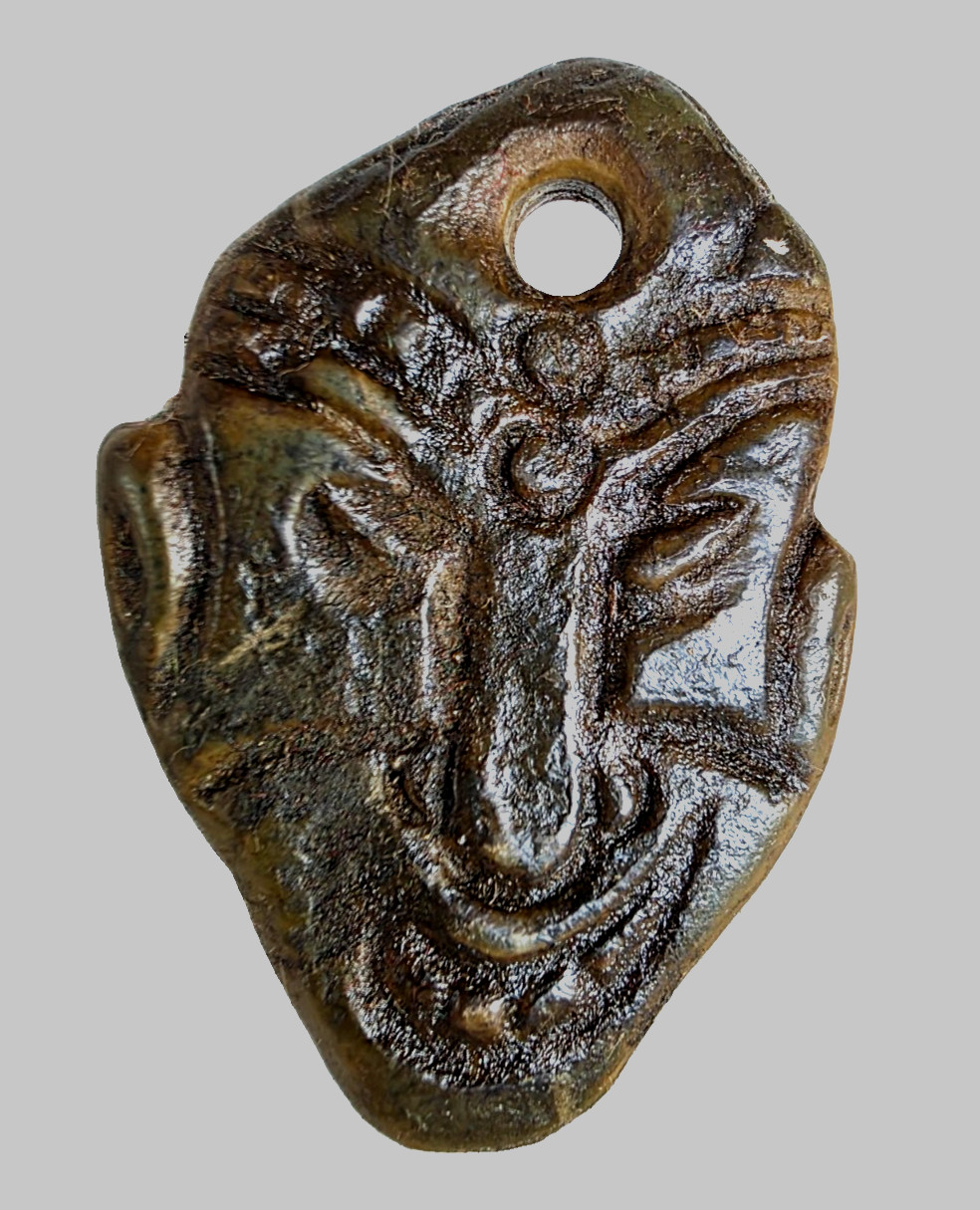 Ancient Carthage Punic Carved Gemstone Pendant Amulet Apotropaic Mask Totem COA
