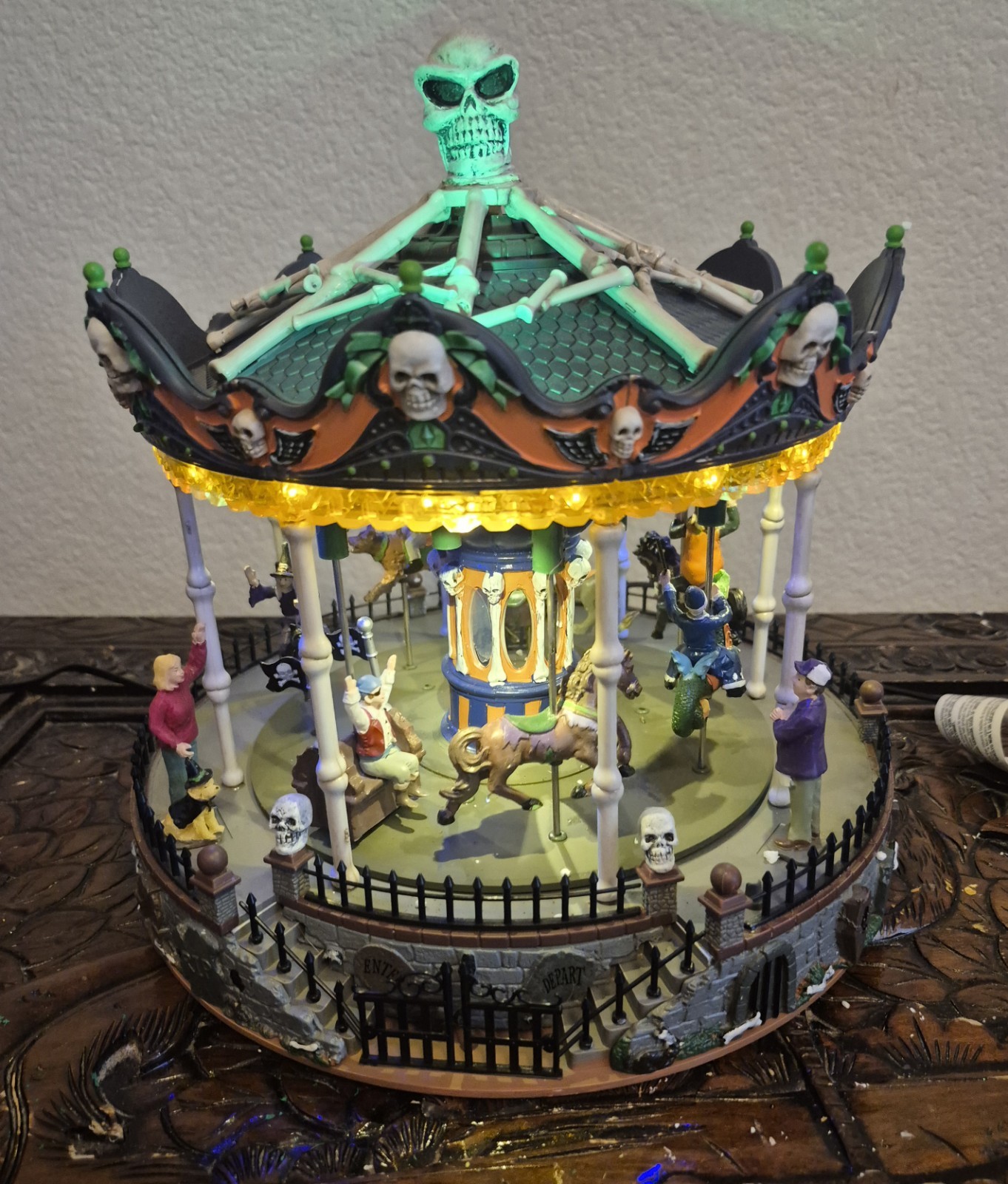 Lemax Scary Merry Go Round Haunted Halloween Carousel Works Animated Watch Video Lemax Scary Merry Go Round Haunted Halloween Carousel Works Animated Watch Video