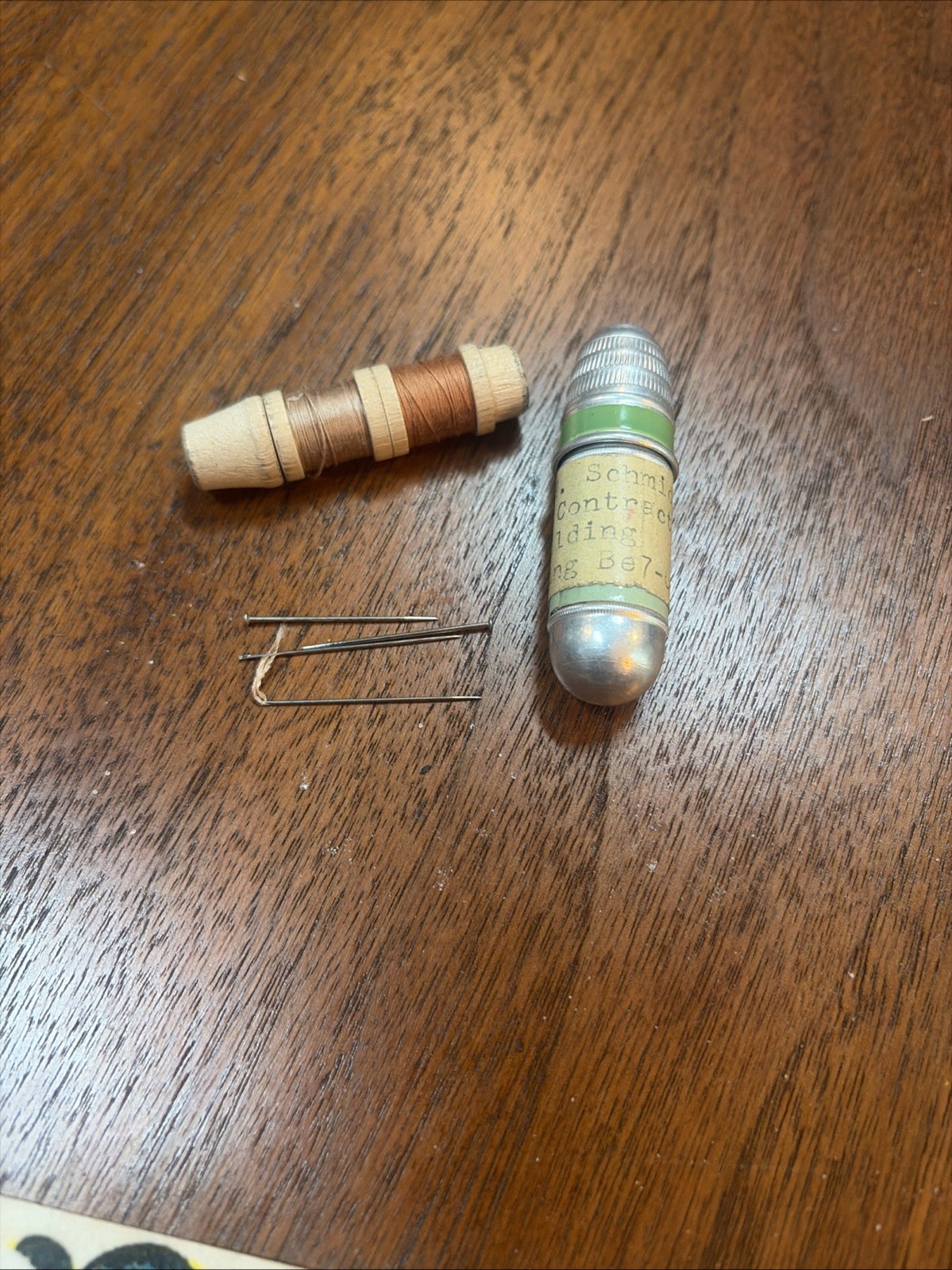Vintage Miniature Sewing Kit- Aluminum, Robert Schmidt General Contracting Vintage Miniature Sewing Kit- Aluminum, Robert Schmidt General Contracting