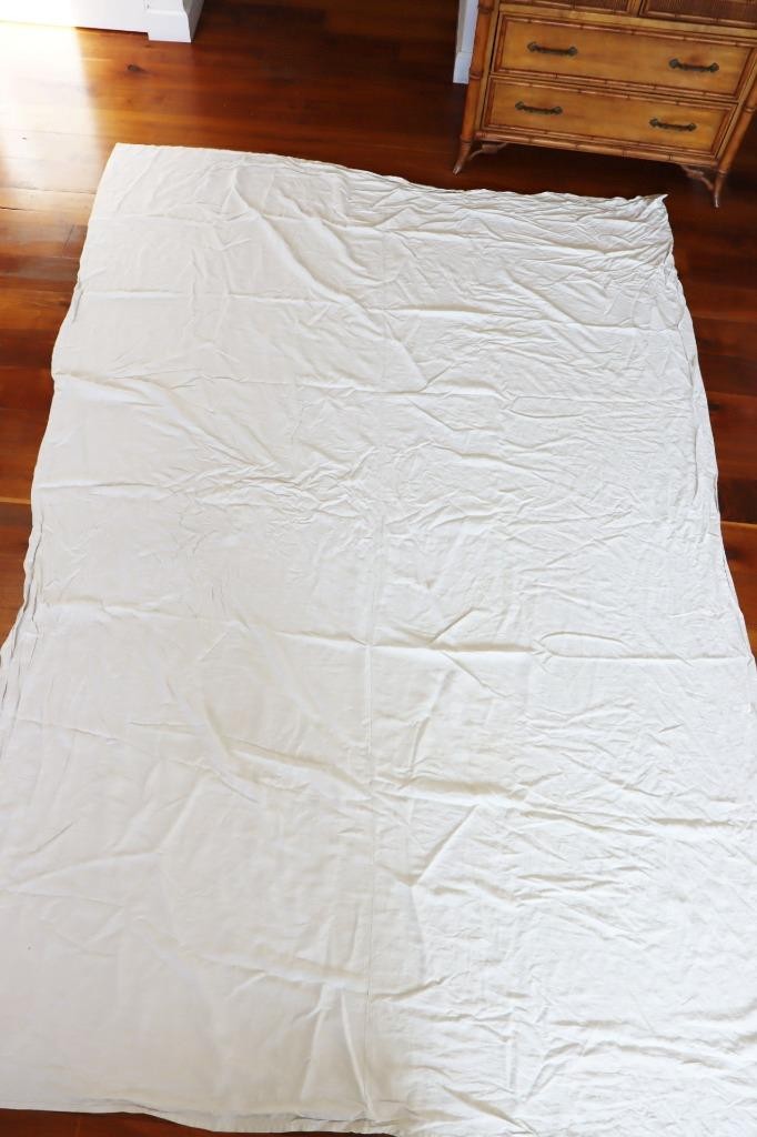 Rare Antique Edwardian French Heavy Linen Bed Sheet 78\