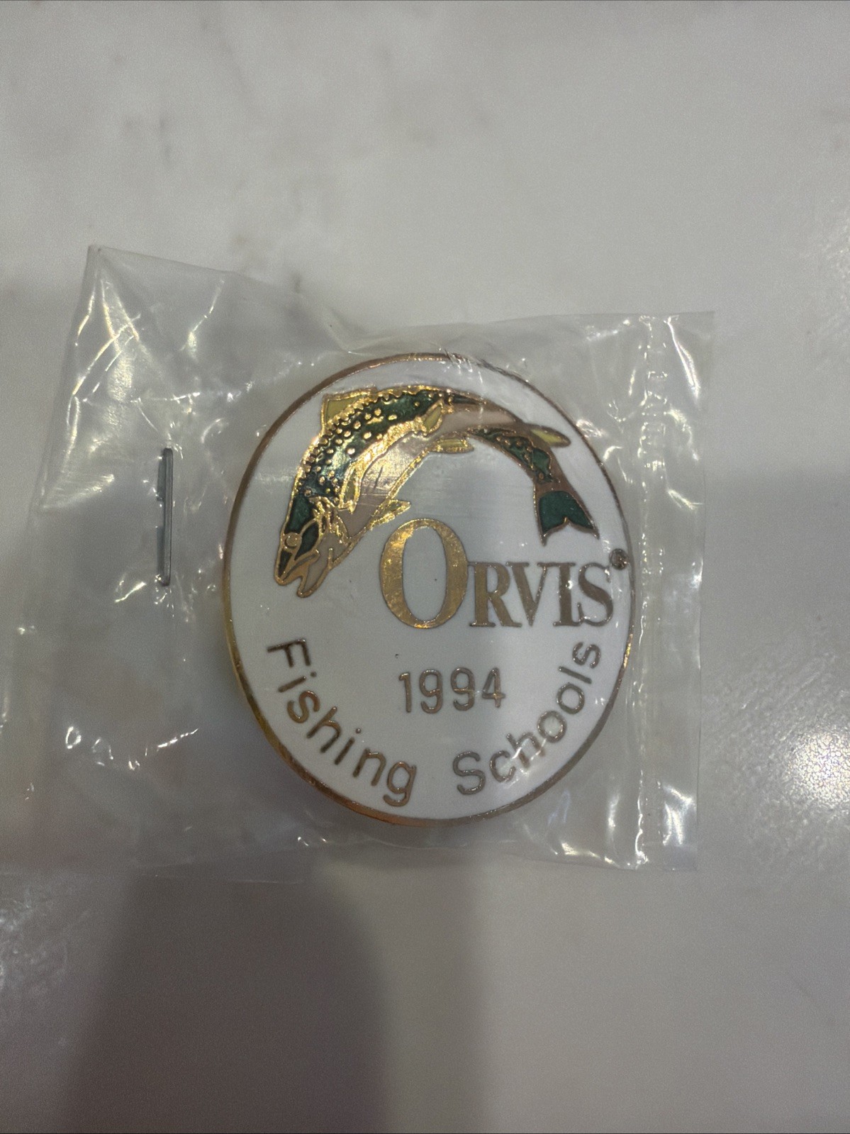 NEW Vintage Orvis Fishing Schools 1994 Enamel Pin
