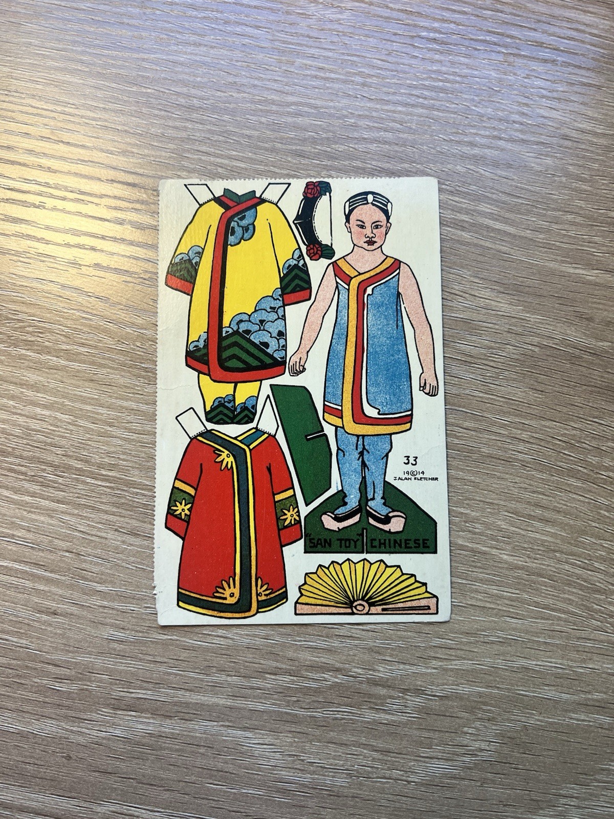 1914 J. Alan Fletcher Postcard #33 Cut Out Paper Doll “San Toy Chinese” 1914 J. Alan Fletcher Postcard #33 Cut Out Paper Doll “San Toy Chinese”