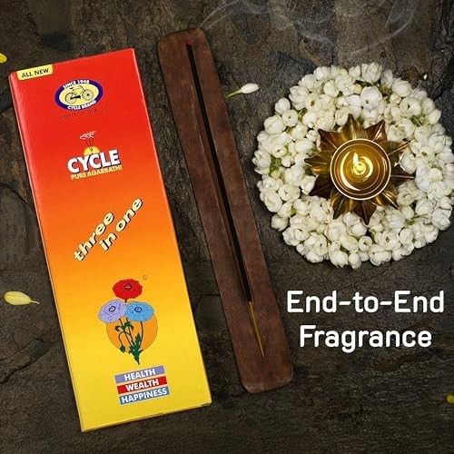 Cycle Pure Three in One Agarbathi Premium Scented Incense Sticks  250g