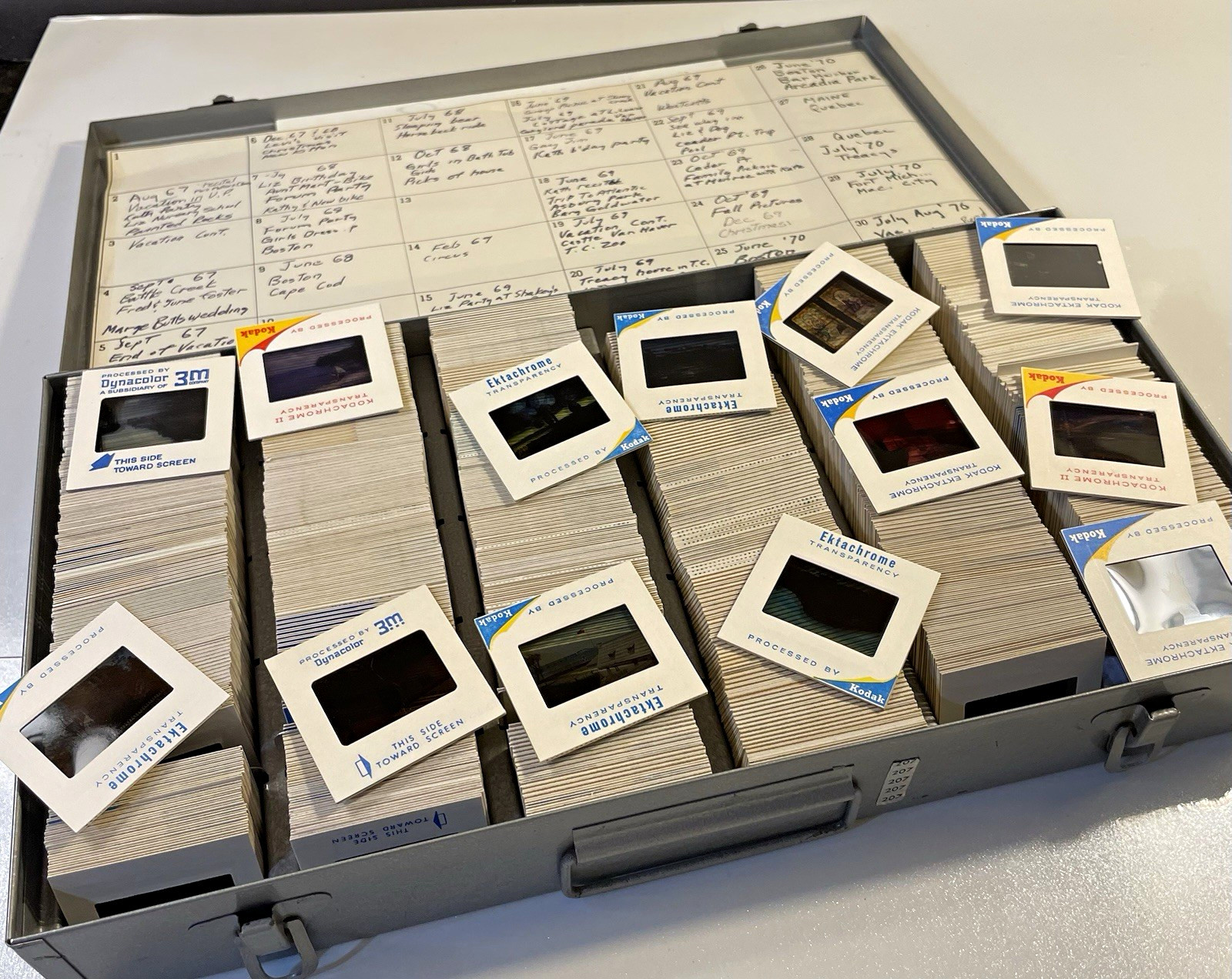 Huge 35mm Vintage Photo Slide Lot 750+ Metal Box Travel Archive 1960-1970s NYC Huge 35mm Vintage Photo Slide Lot 750+ Metal Box Travel Archive 1960-1970s NYC