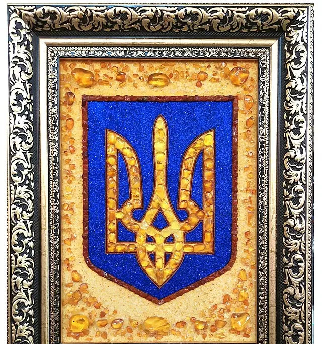 Coat of arms of Ukraine Trident made of amber as a gift💛💙 Coat of arms of Ukraine Trident made of amber as a gift💛💙
