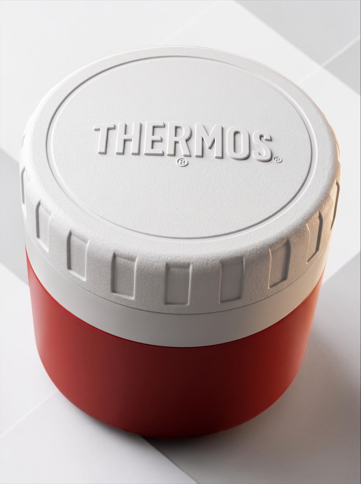 Vintage 70s Thermos Model 1155 Insulated Food Soup Jar Red White USA Lunchbox