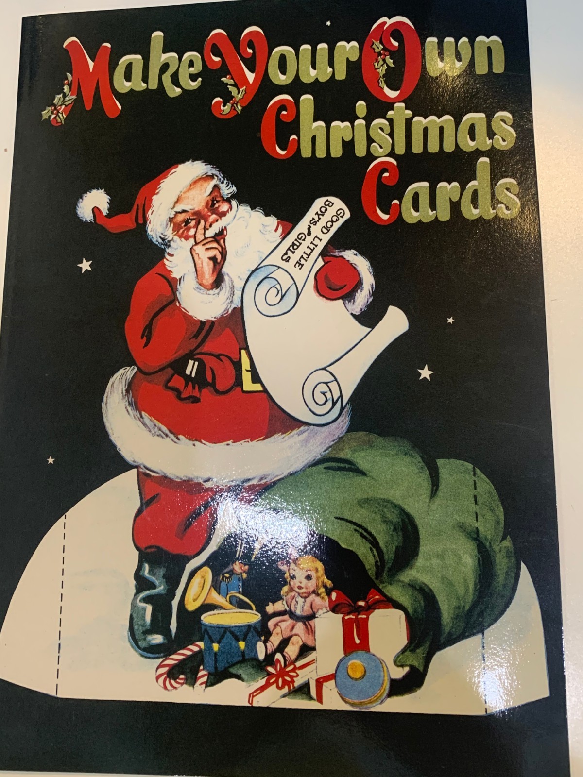 Make Your Own Christmas Cards Uncut Book, Reproduction of Original 1946 Book