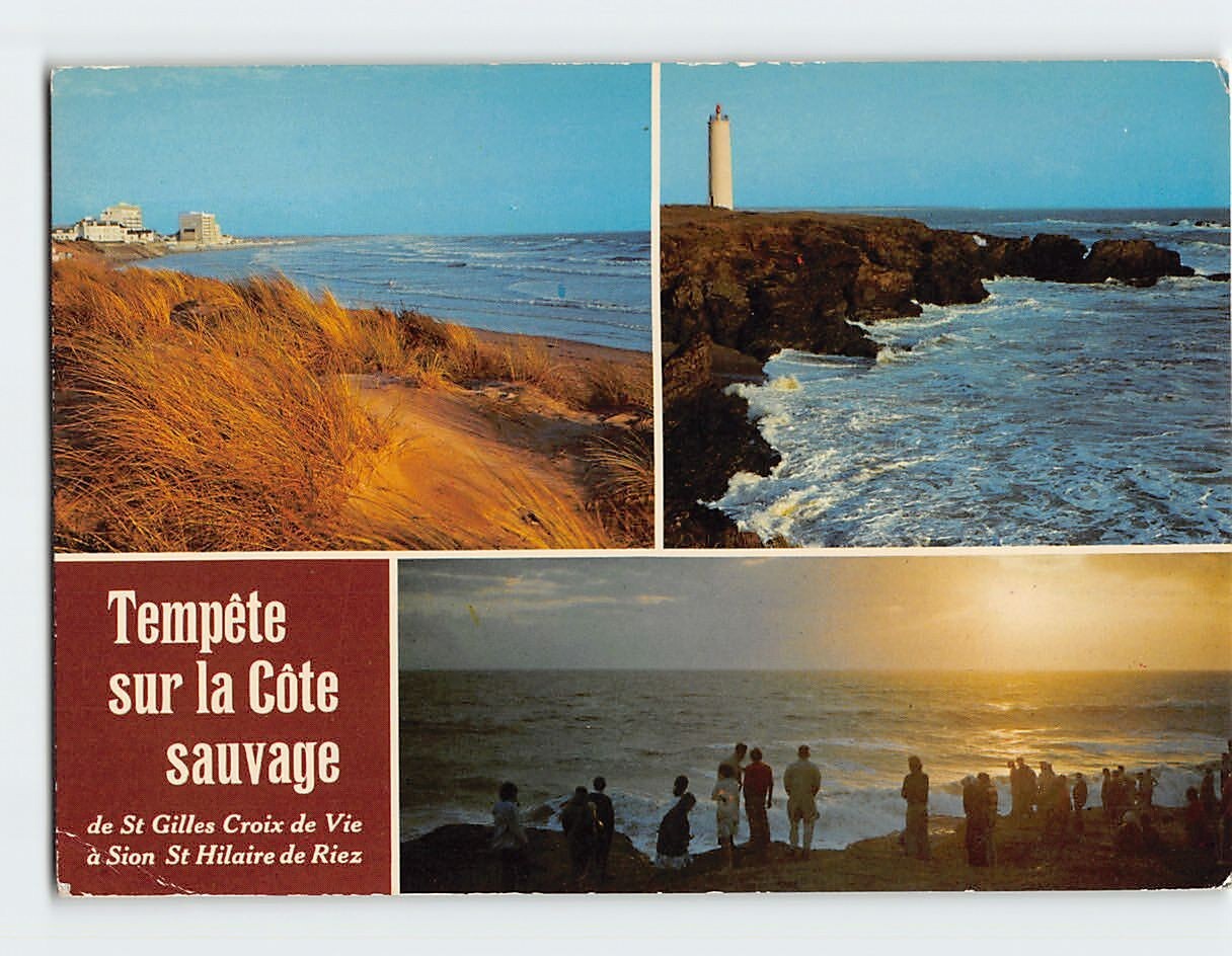 Postcard Tempête sur la Côte Sauvage France