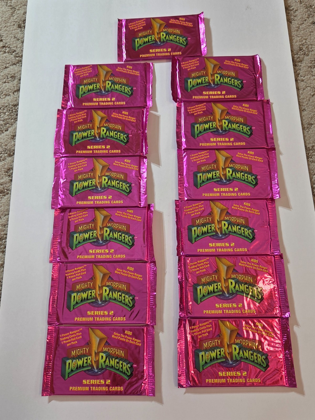 Lot of 13 1994 Collect-A-Card Mighty Morphin Power Rangers Factory Sealed Packs