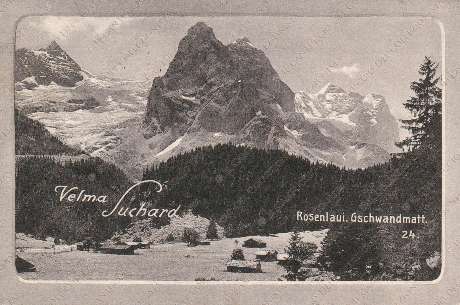 SWISS 1923 Rosenlaui Glacier Velma Suchard Chocolat advertising Postcard