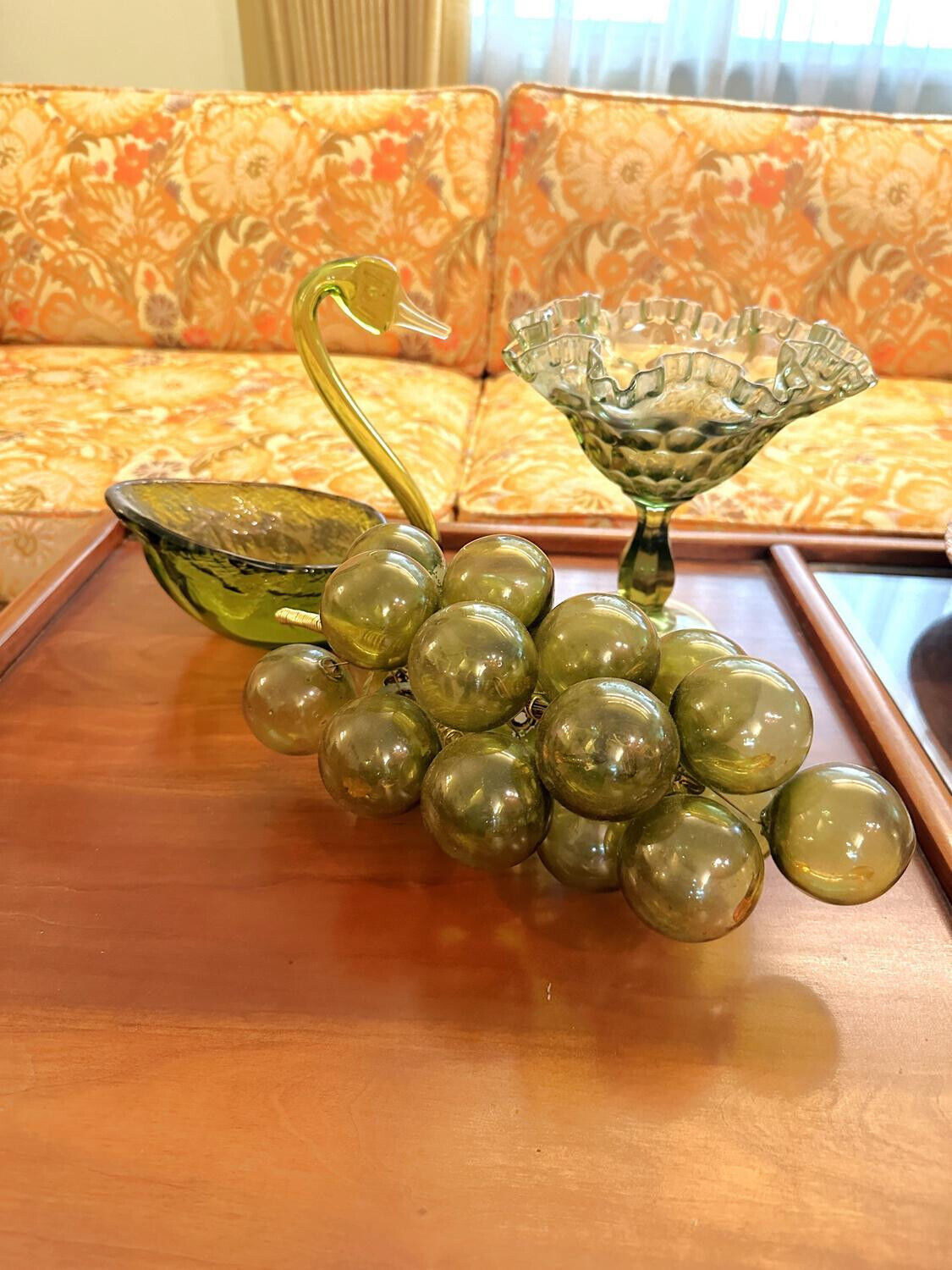 Vintage Green Glass Grapes And More