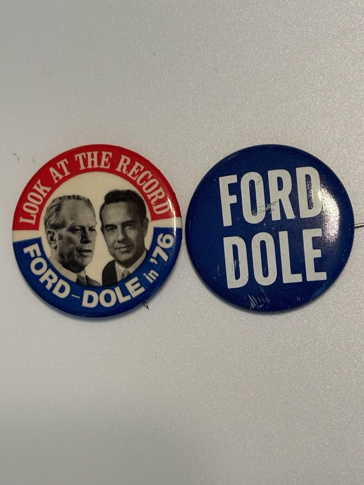 Vintage 1976 Gerald Ford & Bob Dole US President Campaign Jugate Pinback Button