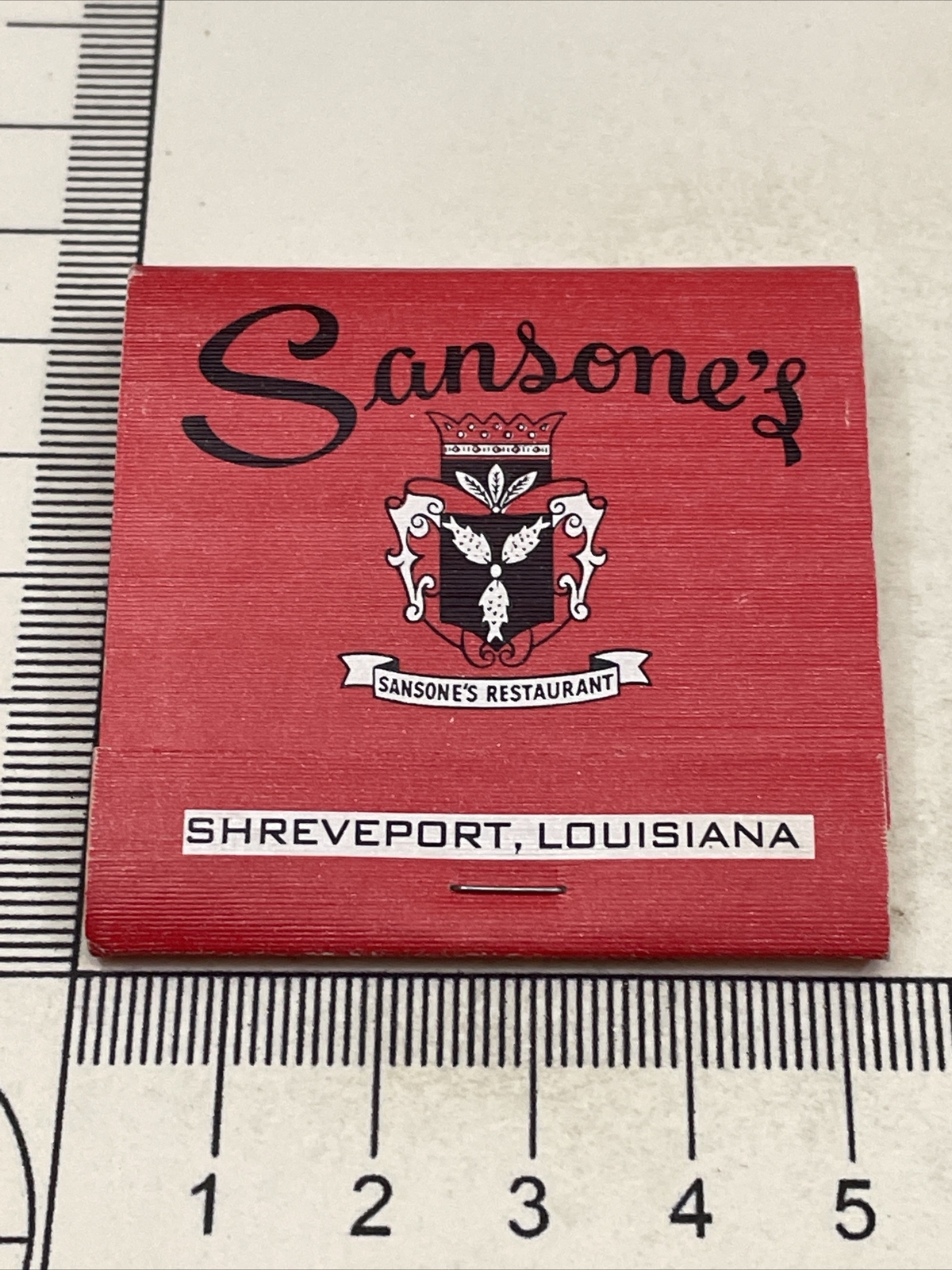 Vintage Matckbook Cover   Sansone’s Restaurant   Shreveport, Louisiana   gmg