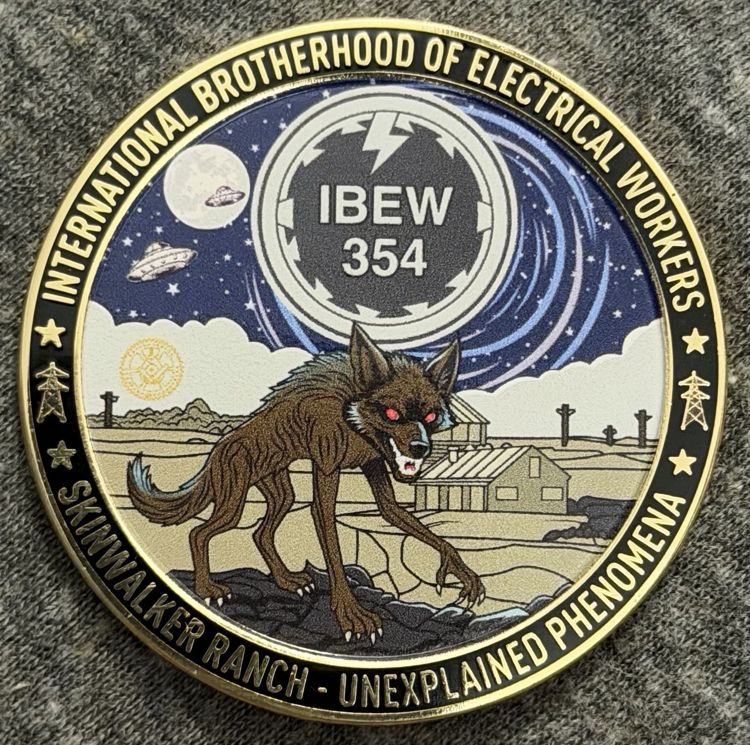 IBEW Local 354 Challenge Coin Salt Lake City Utah SkinWalker Ranch UFO