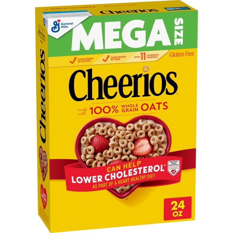 Cheerios Heart Healthy Gluten Free breakfast cereal Mega Size 24 oz.... Cheerios Heart Healthy Gluten Free breakfast cereal Mega Size 24 oz....
