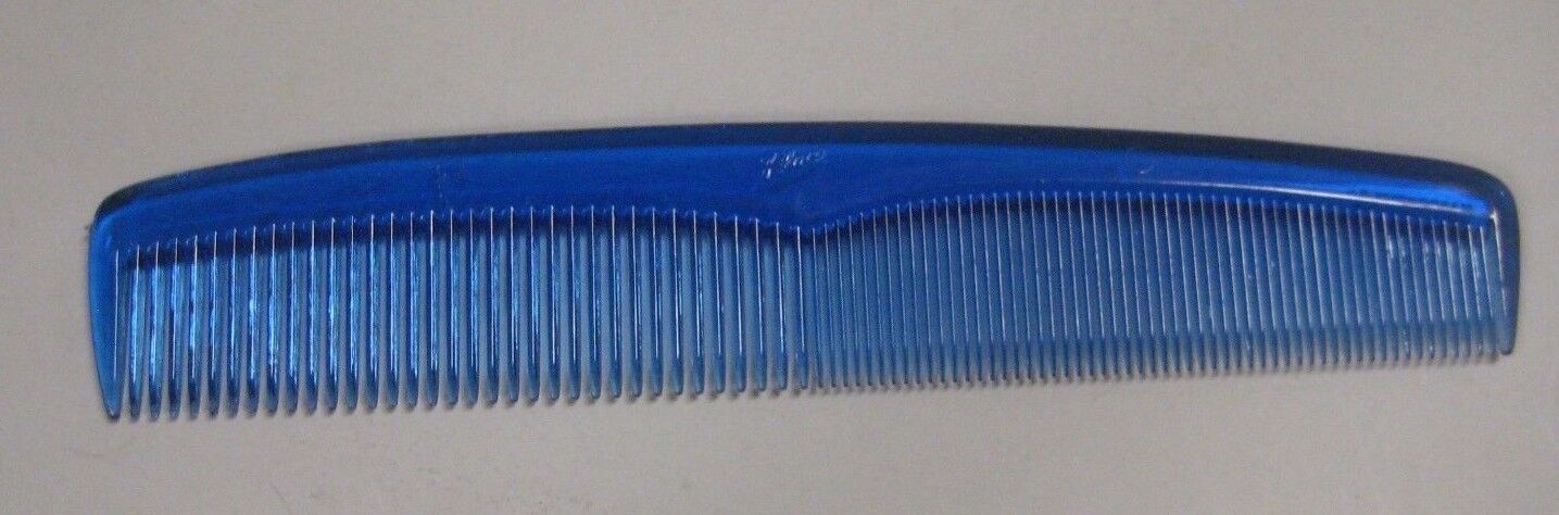 Vintage Placo Mademoiselle Translucent Clear BLUE Hair Comb 8\