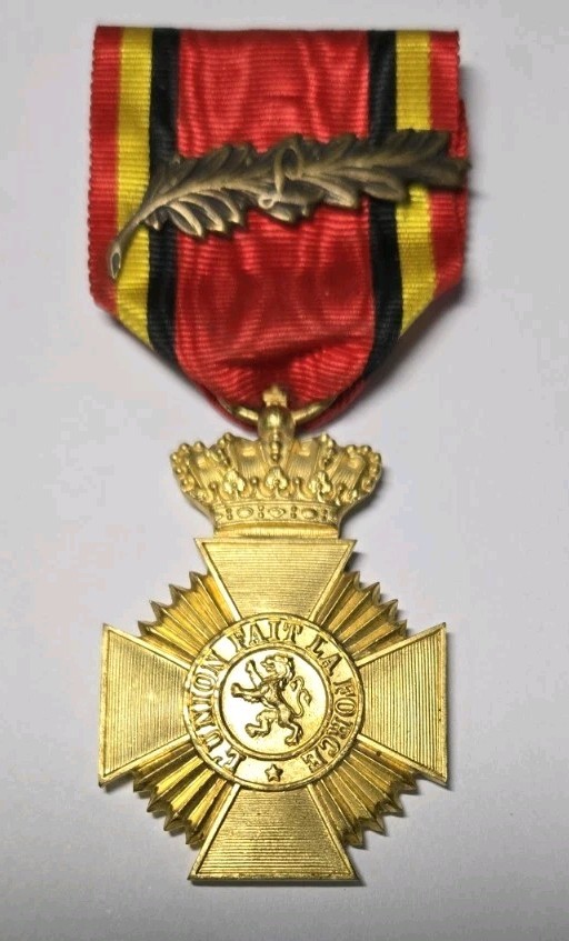 Vtg Belgian Military Medal Ribbon Long Service Award W Rare Gallantry Palm Vtg Belgian Military Medal Ribbon Long Service Award W Rare Gallantry Palm