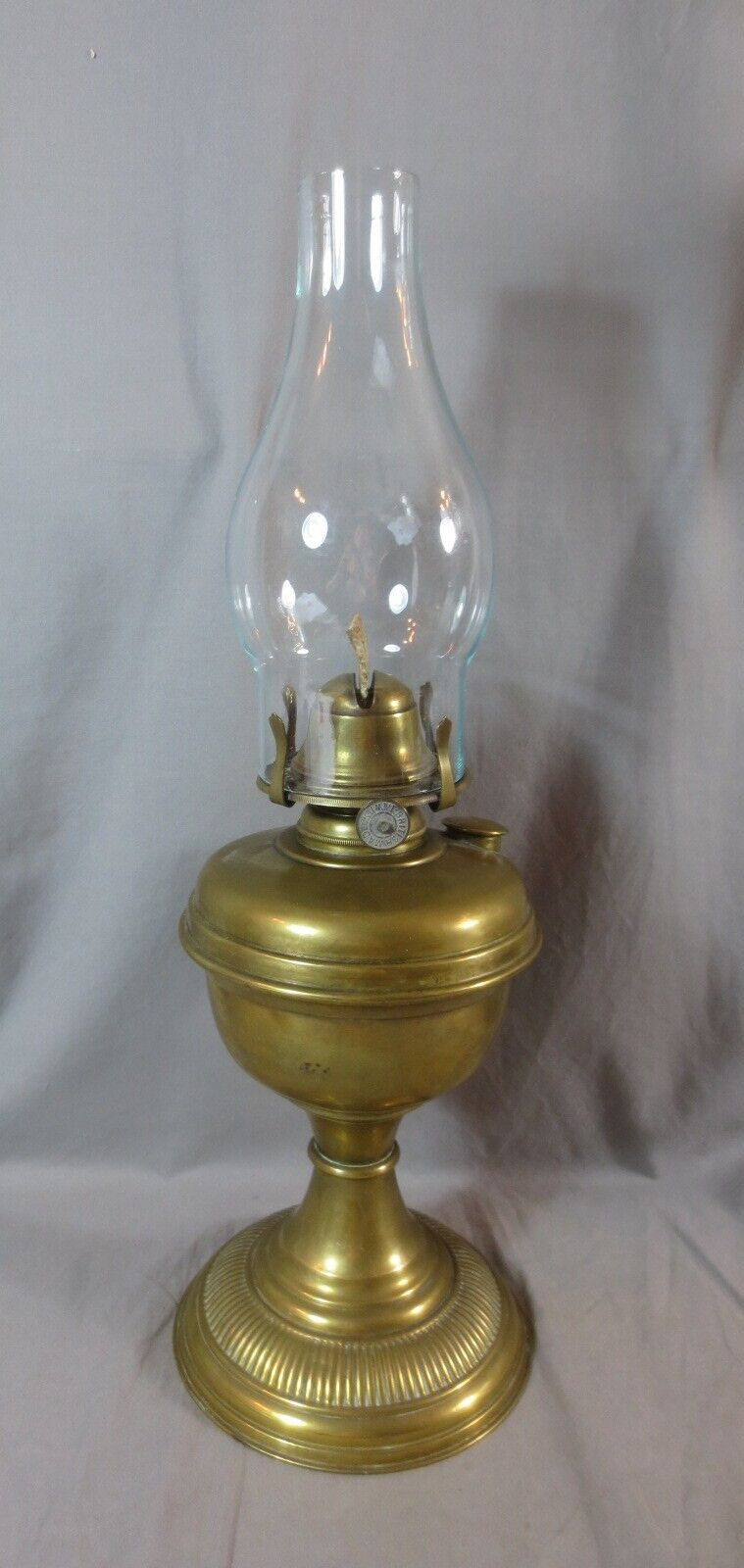 Antique Vintage British Made Oil Lamp & Chimney Shepards Hut Farmhouse Antique Vintage British Made Oil Lamp & Chimney Shepards Hut Farmhouse