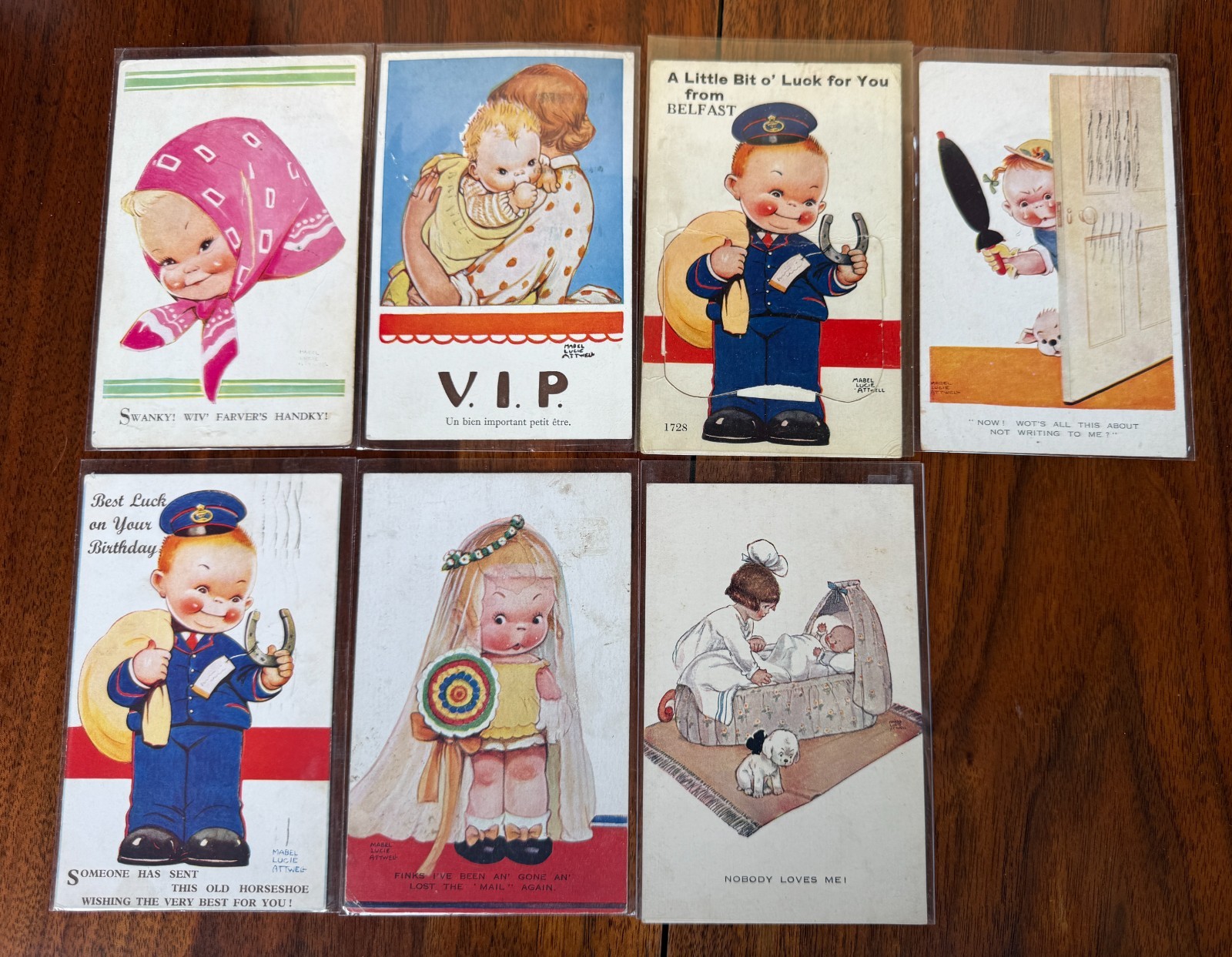 Mabel Lucie Attwell  7 Postcards