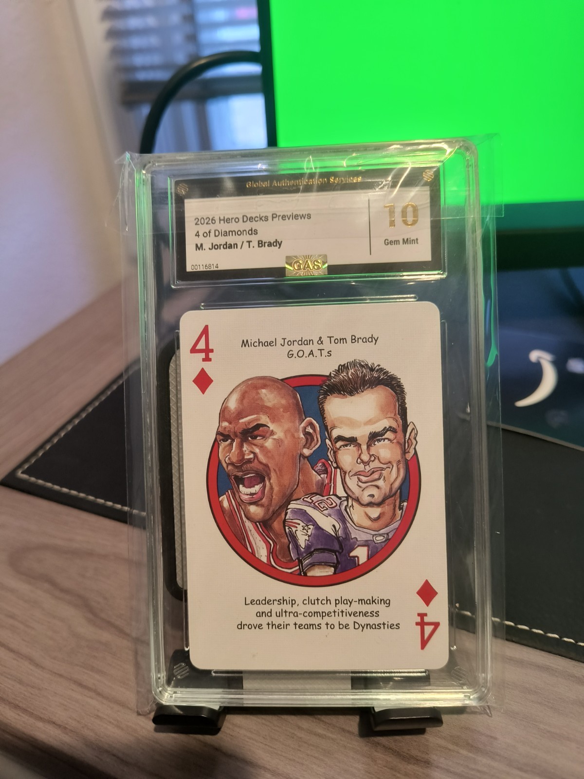 Hero Decks Previews 2026 Michael Jordan & Tom Brady G.O.A.T.s 4 diamond Graded Hero Decks Previews 2026 Michael Jordan & Tom Brady G.O.A.T.s 4 diamond Graded