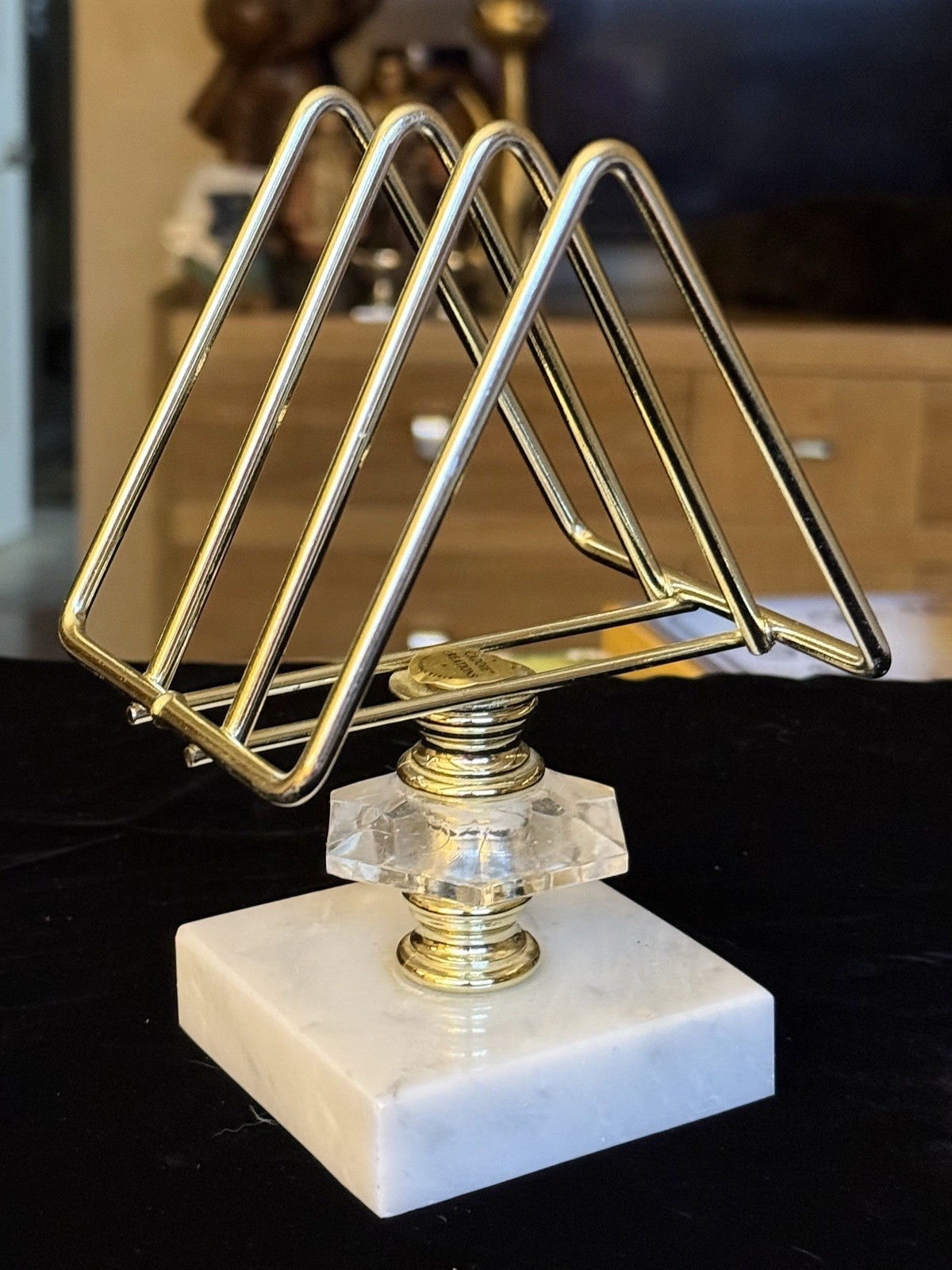 MCM 1950’s Hollywood Regency CADDIE CREATIONS Gold Tone-Marble Base CALIFORNIA