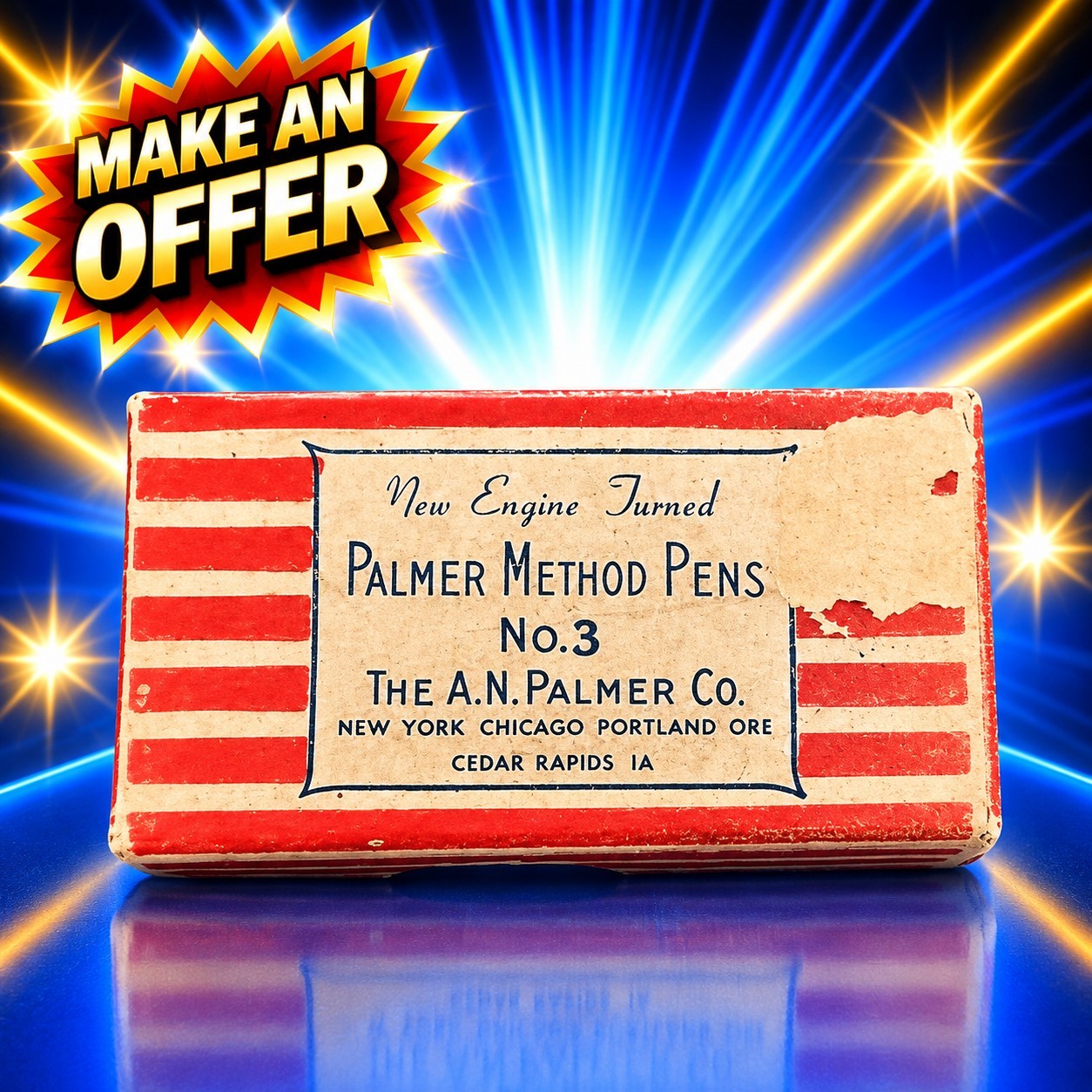 Vintage A.N. Palmer Method Pens No. 3 Dip Pen Nibs 123 Qty Box Made USA