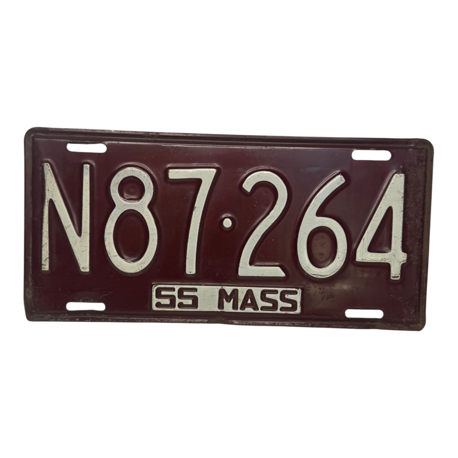1955 Massachusetts License Plate FREE SHIP Vintage Antique N87-264 STRAIGHT os 1955 Massachusetts License Plate FREE SHIP Vintage Antique N87-264 STRAIGHT os
