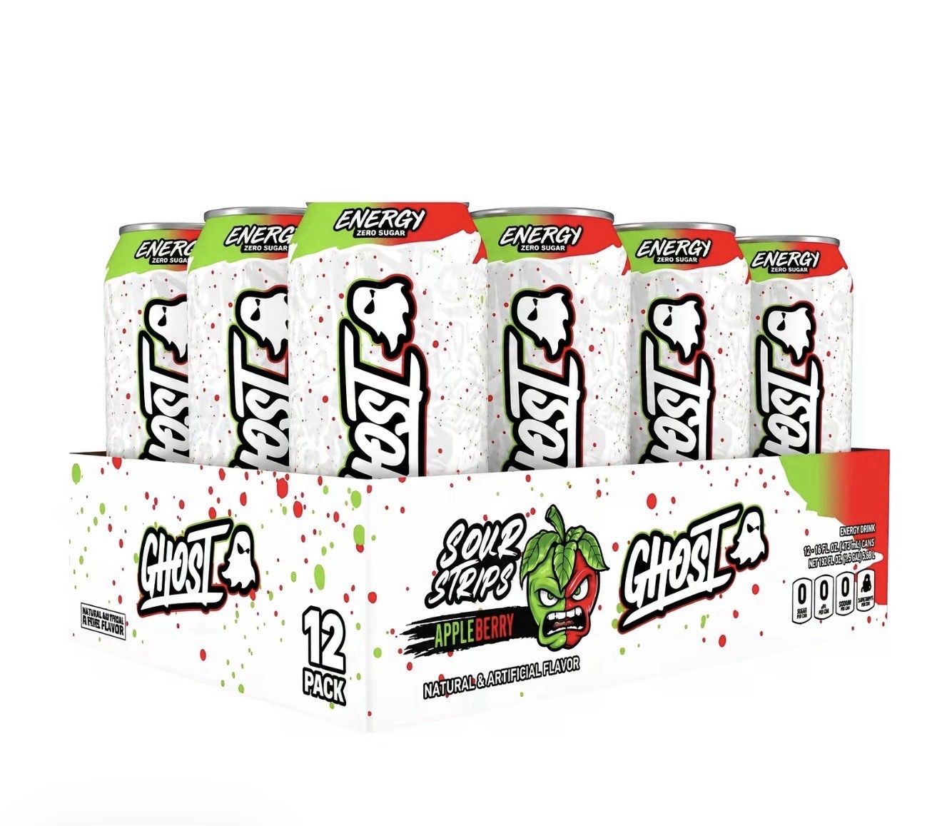 Ghost Energy Drink Sour Strips Apple Berry 16 Oz 12 Pack Ghost Energy Drink Sour Strips Apple Berry 16 Oz 12 Pack