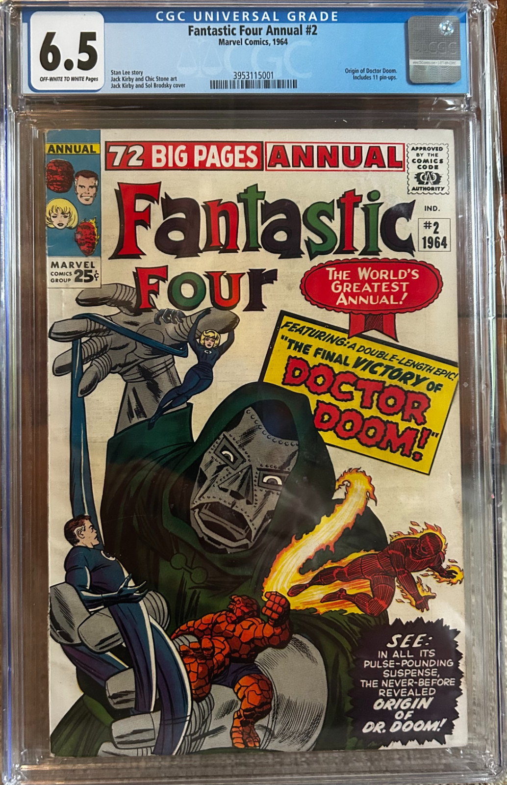 Fantastic Four Annual 2 CGC 6.5 OW/W THE ORIGIN OF DOCTOR DOOM