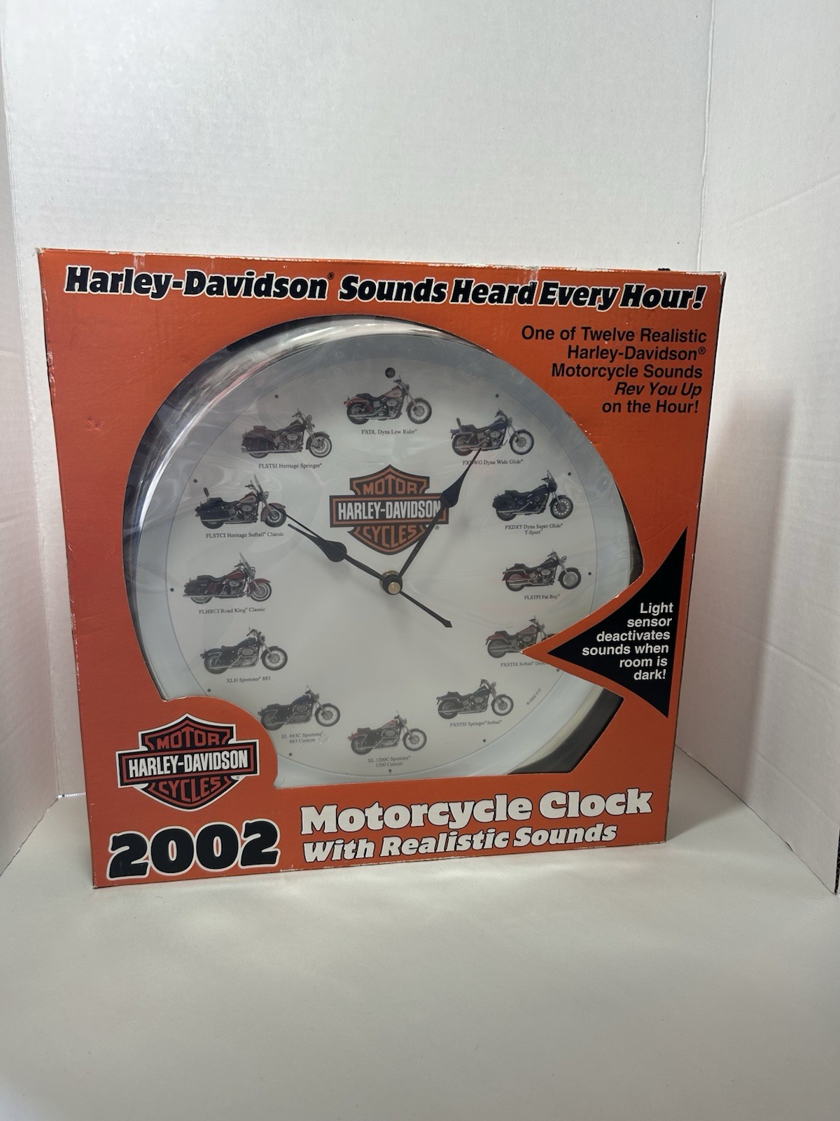 2002 Harley-Davidson Motorcycle Sound Clock – New in Original Box